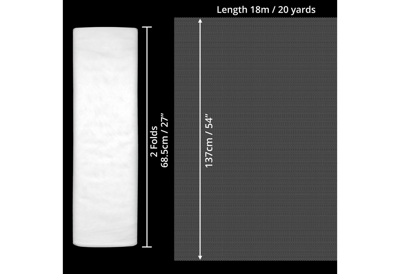 Thumbnail - Handi Stitch Streudeko Weißer Tüllstoff Rolle - 137 cm x 18 m, (1-tlg)