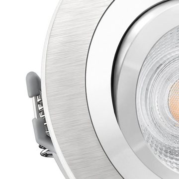 SSC-LUXon LED Einbaustrahler RF-2 gebuersteter LED Einbaustrahler rund & schwenkbar mit 6 Watt LED, Warmweiß