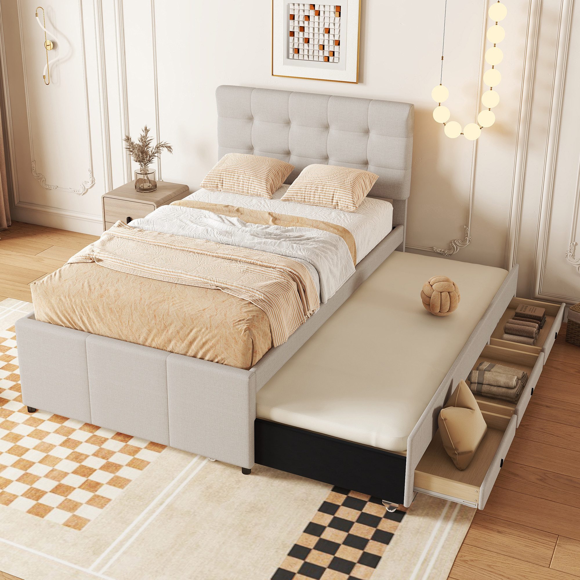 STILVORA Polsterbett 90x200 mit stauraum und günstig online kaufen