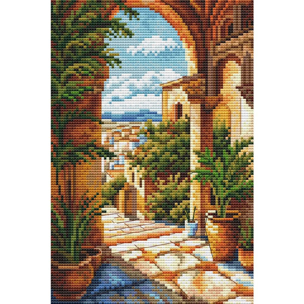 Collection D'art Kreativset CDA Kreuzstich Stickpackung "Sonne des Südens", Zählmuster, 14,5x22cm, (embroidery kit by Marussia)