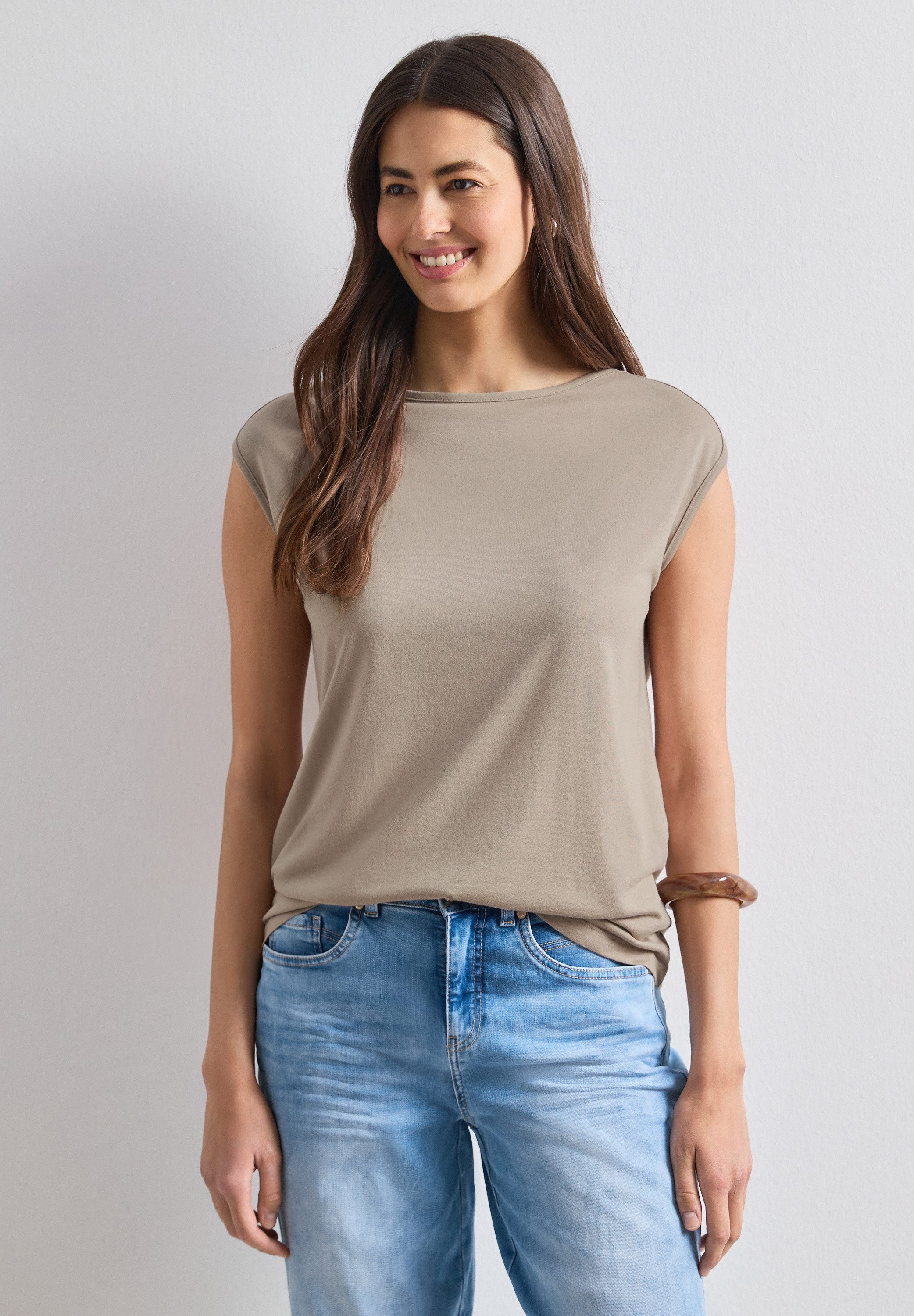 STREET ONE T-Shirt mit U-Boot-Ausschnitt