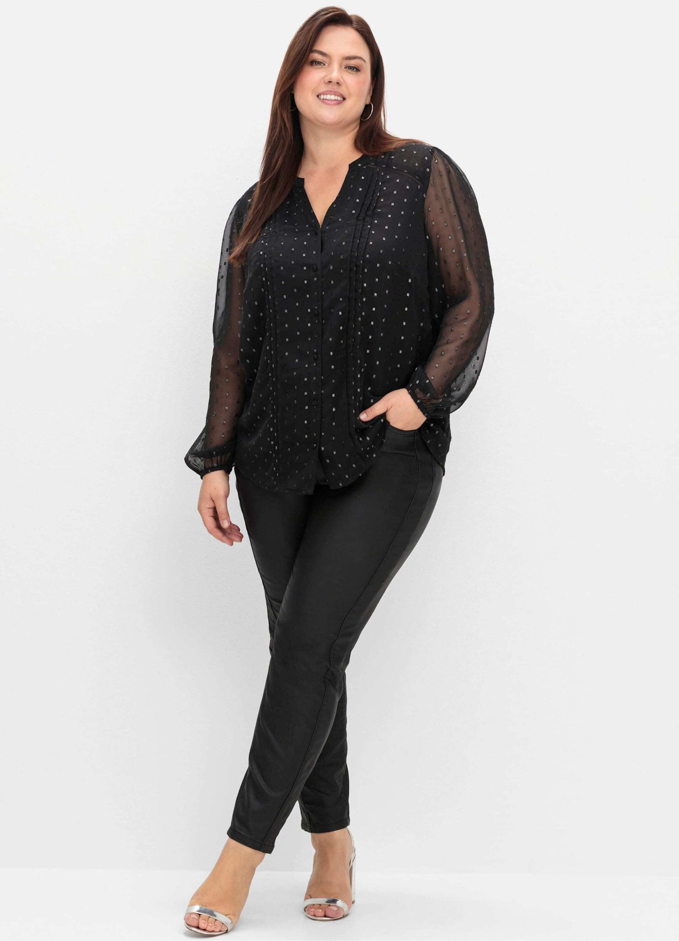 sheego by Joe Browns Klassische Bluse Chiffonbluse Langarm – Bild 3 von 5