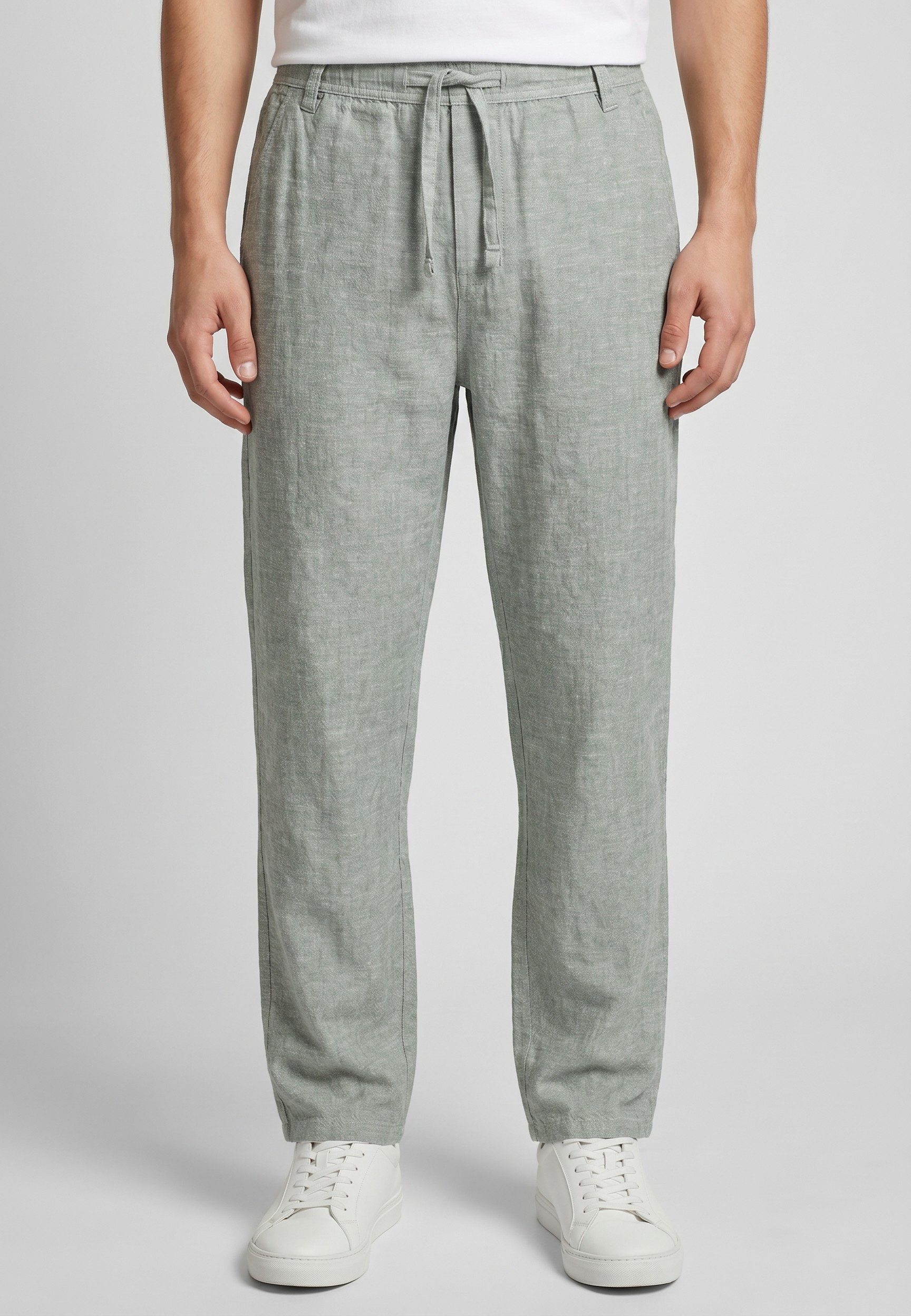 Eight2Nine Stoffhose Herren Hose aus Viskose-Leinen-Mix Melange-Optik, bequemer Gummibund