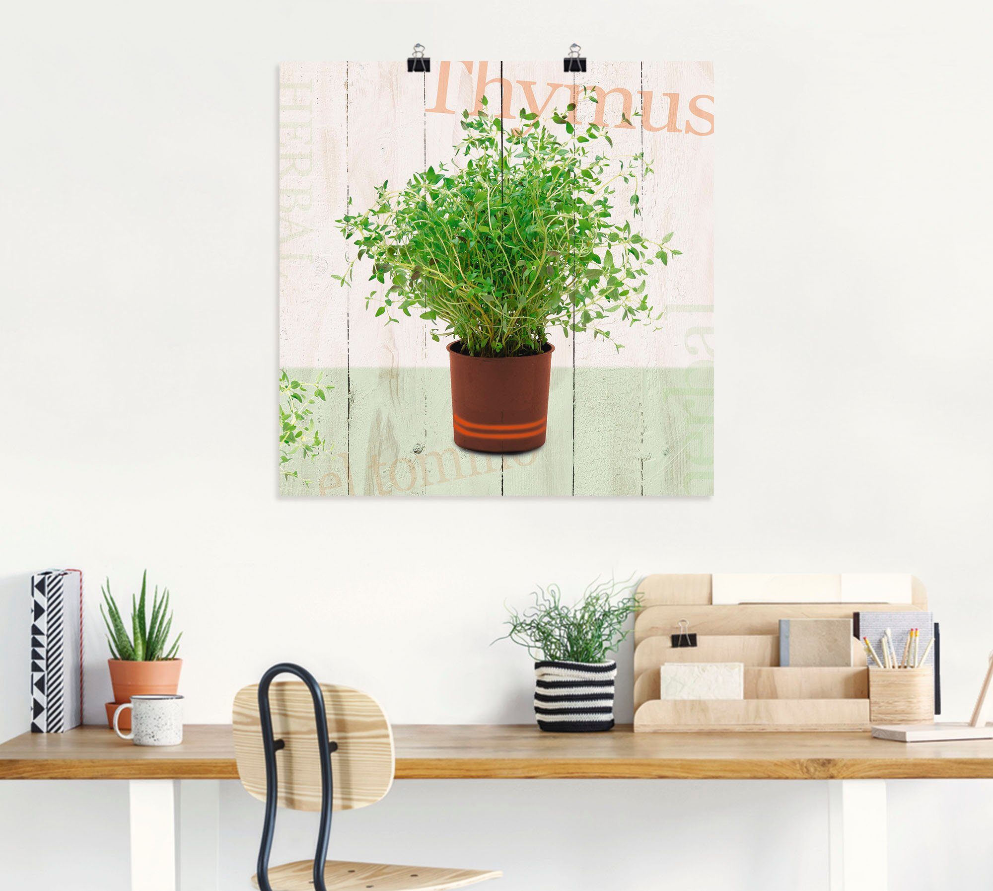 (1 als Größen Alubild, Pflanzen Wandaufkleber Wandbild St), versch. Poster Artland Leinwandbild, Thymian, oder in