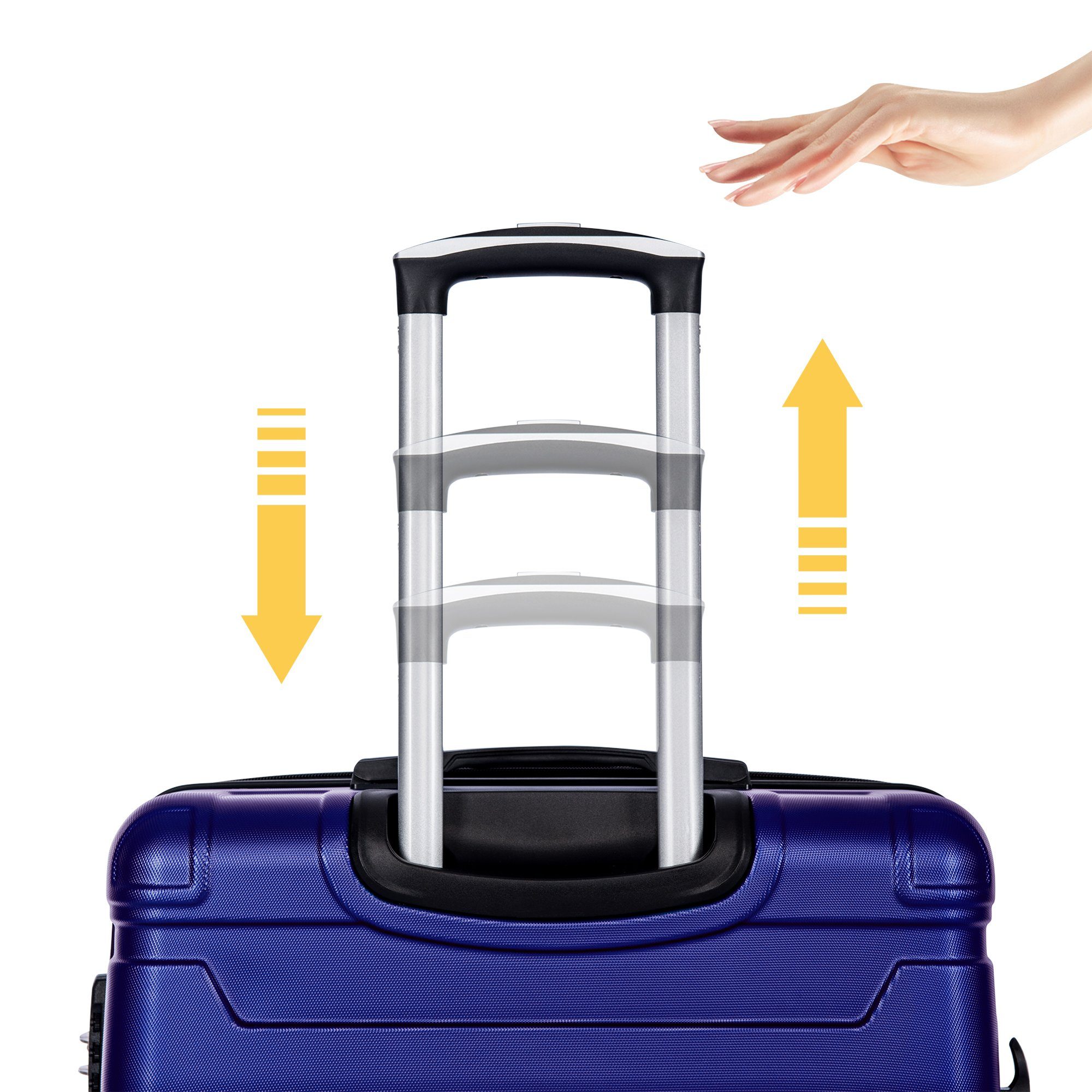 Odikalo Set,vieleFarbe TSA-Schloss blau & Handgepäck m. Handgepäckkoffer Universalrad,Erweiterbar,3