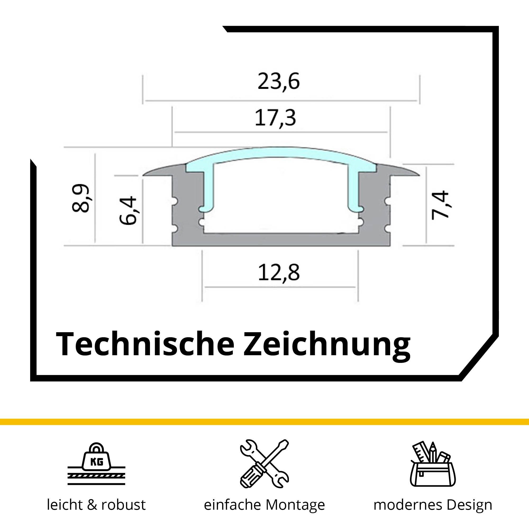 tktrading24 LED-Stripe-Profil A25 LED Profil Schwarz günstig online kaufen