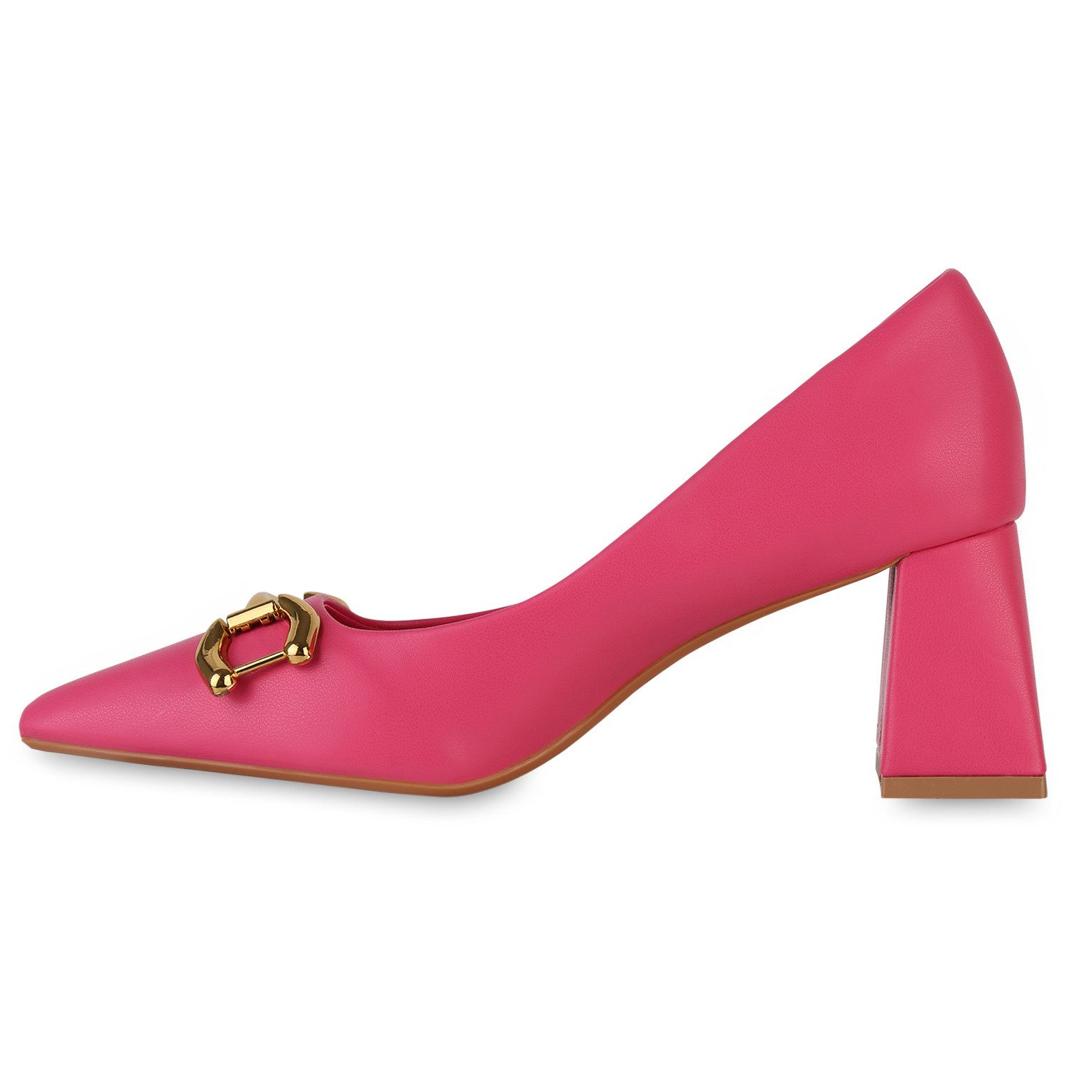 VAN HILL 839877 Pumps Damen Klassische Pumps Blockabsatz Spitze Ketten günstig online kaufen