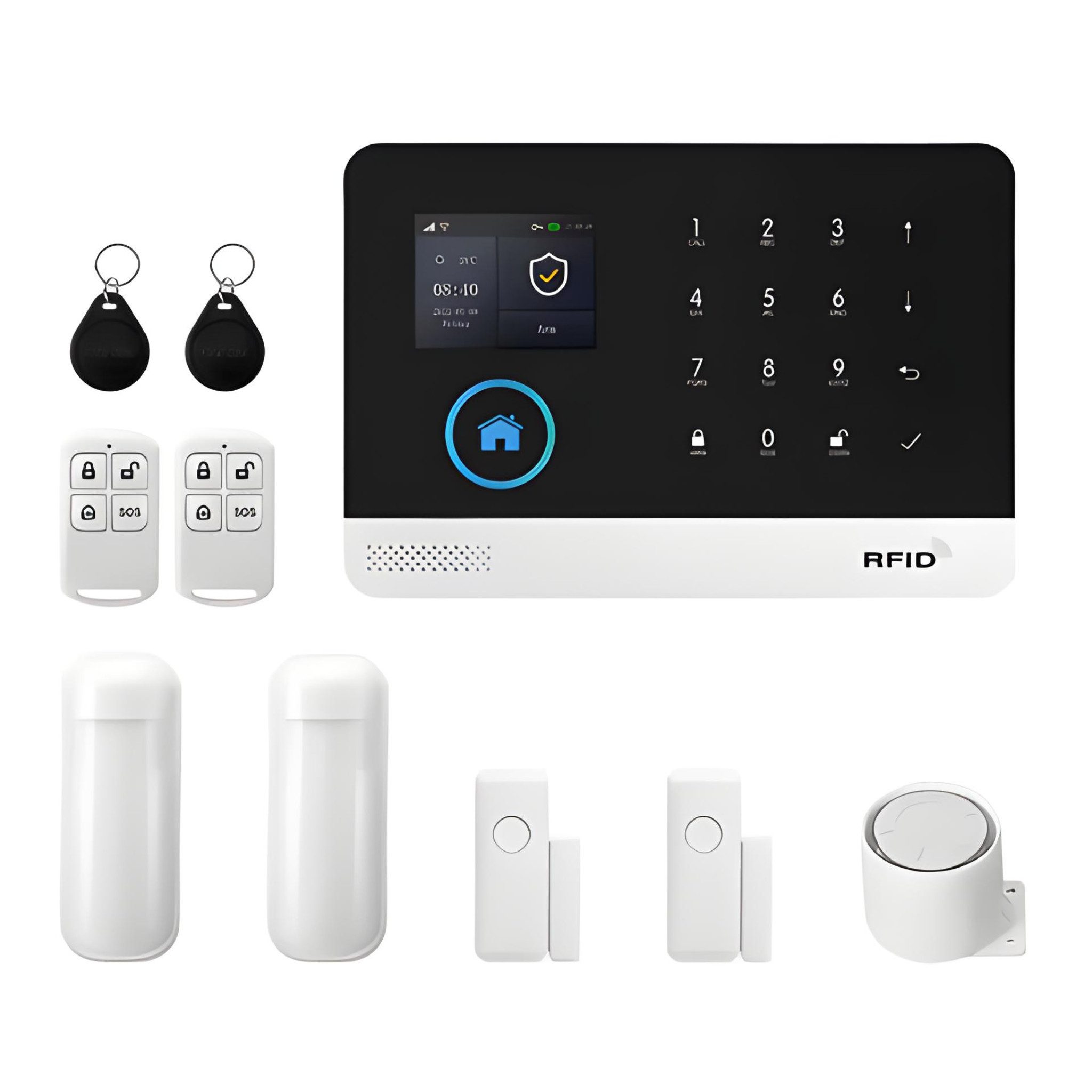 HS.SUPPLY WLAN Haus Alarmanlage Set Smart Home mit App Türsensor Sirene Alarmanlage (WLAN, App-Steuerung, Echtzeit-Benachrichtigung, 24/7 Schutz)