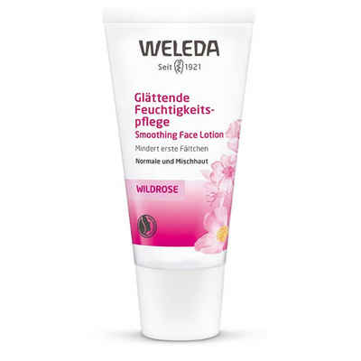 WELEDA Anti-Aging-Creme Glättende Feuchtigkeitspflege Wildrose, Mindert erste Fältchen