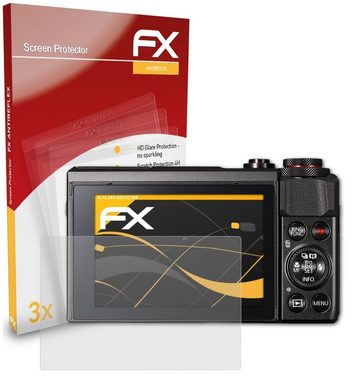 atFoliX Schutzfolie für Canon PowerShot G7 X Mark II, (3 Folien), Entspiegelnd und stoßdämpfend