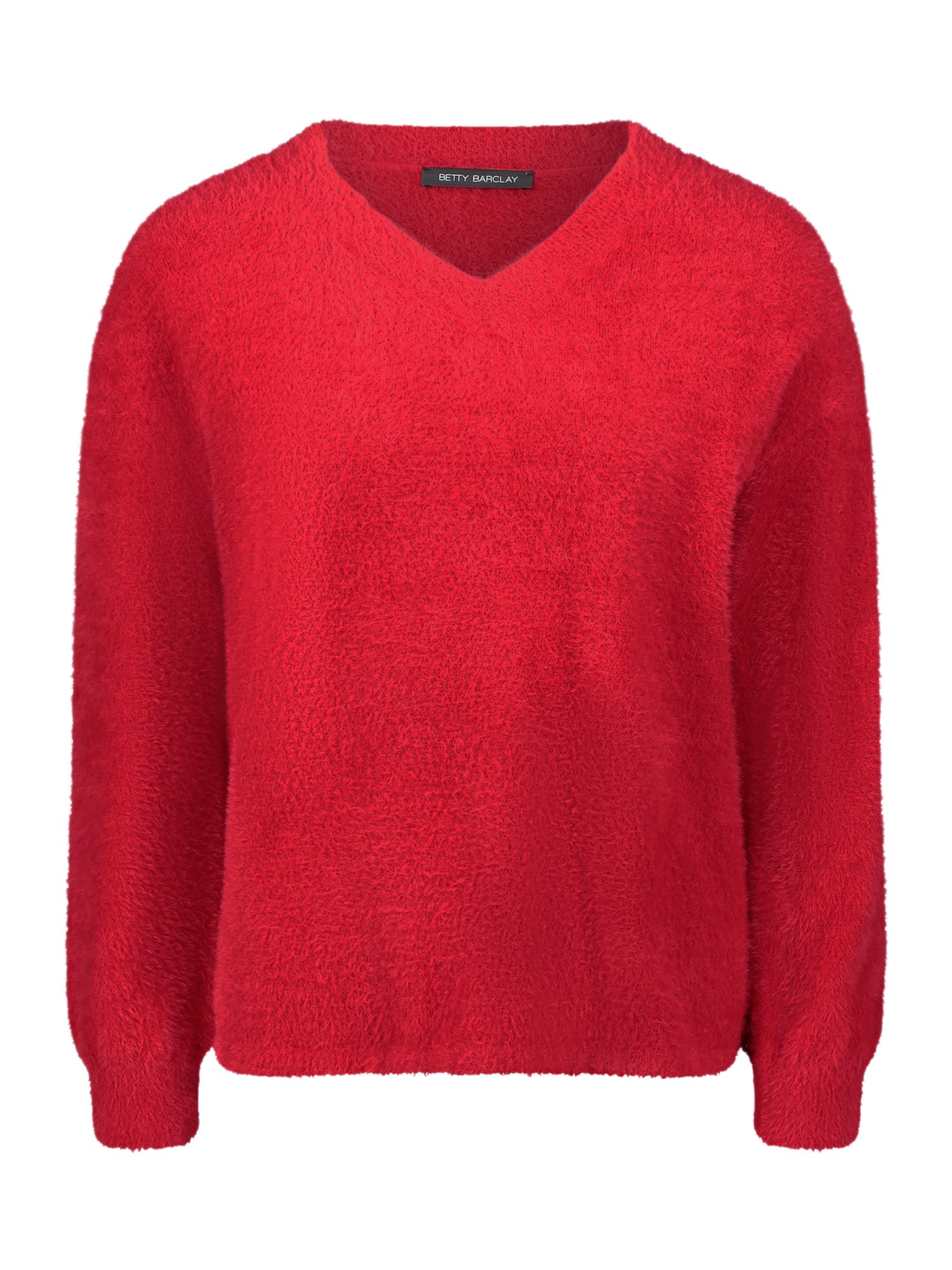 Betty Barclay Strickpullover rot,Basic,Polyamid,Unifarben,V-Ausschnitt,Lang,Relaxed Fit