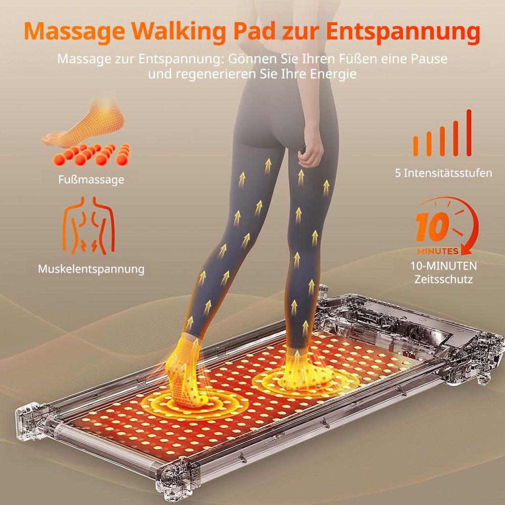 Akluer Laufband 520A-A Doppelseitiges Laufband mit Shiatsu-Massage, 1-6 km/h, 2.5HP Motor, 150 kg maximale Kapazität, LED-Anzeige und Fernbedienung