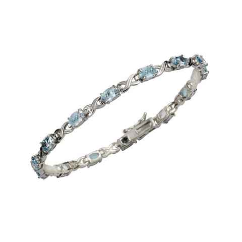 Zeeme Armband 925 Sterling Silber Blautopas