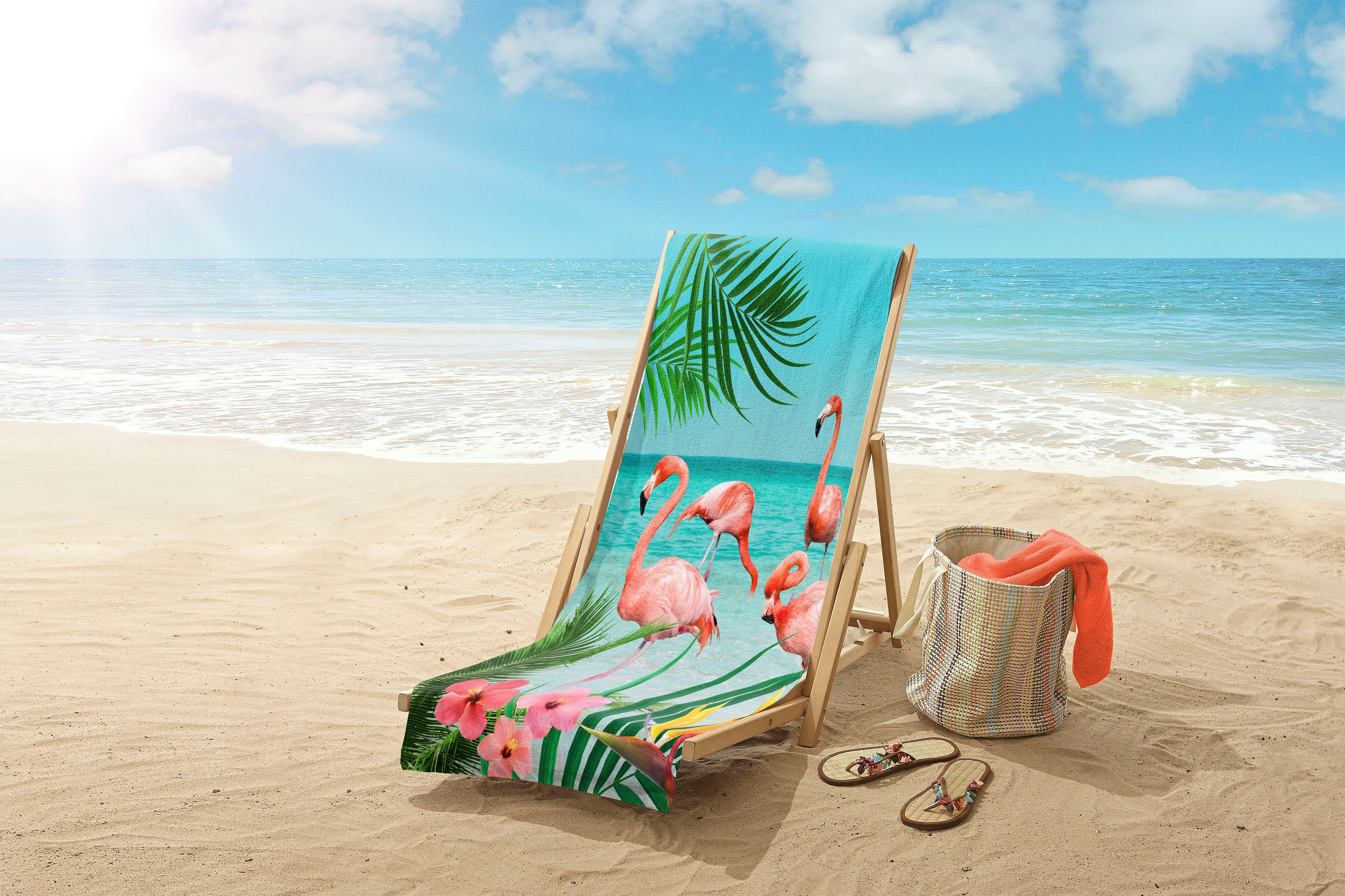 good morning Strandtuch Strandtuch "Flamingo", Polyester, günstig online kaufen