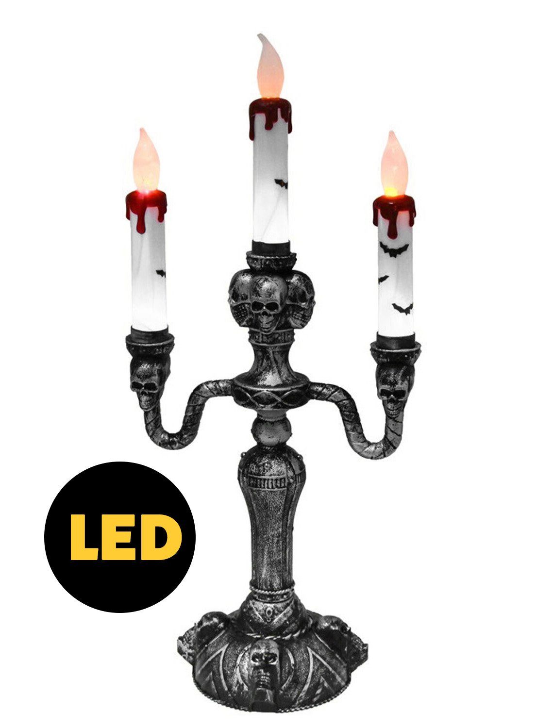 Fun World Dekoobjekt Gothic LED Kerzenständer - Halloween deko, Halloween d günstig online kaufen