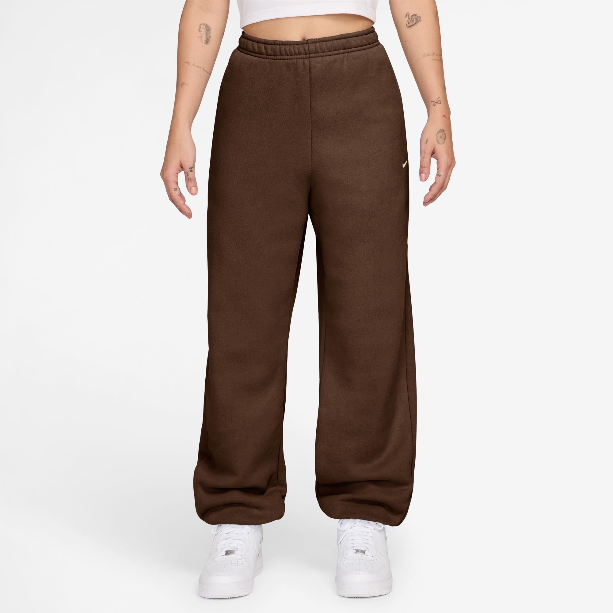 Nike Sportswear Sporthose W NK STDO FLC MW HR OS CFF PNT mit elastischem Bund, aus Baumwolle und Polyester, Basic Passform