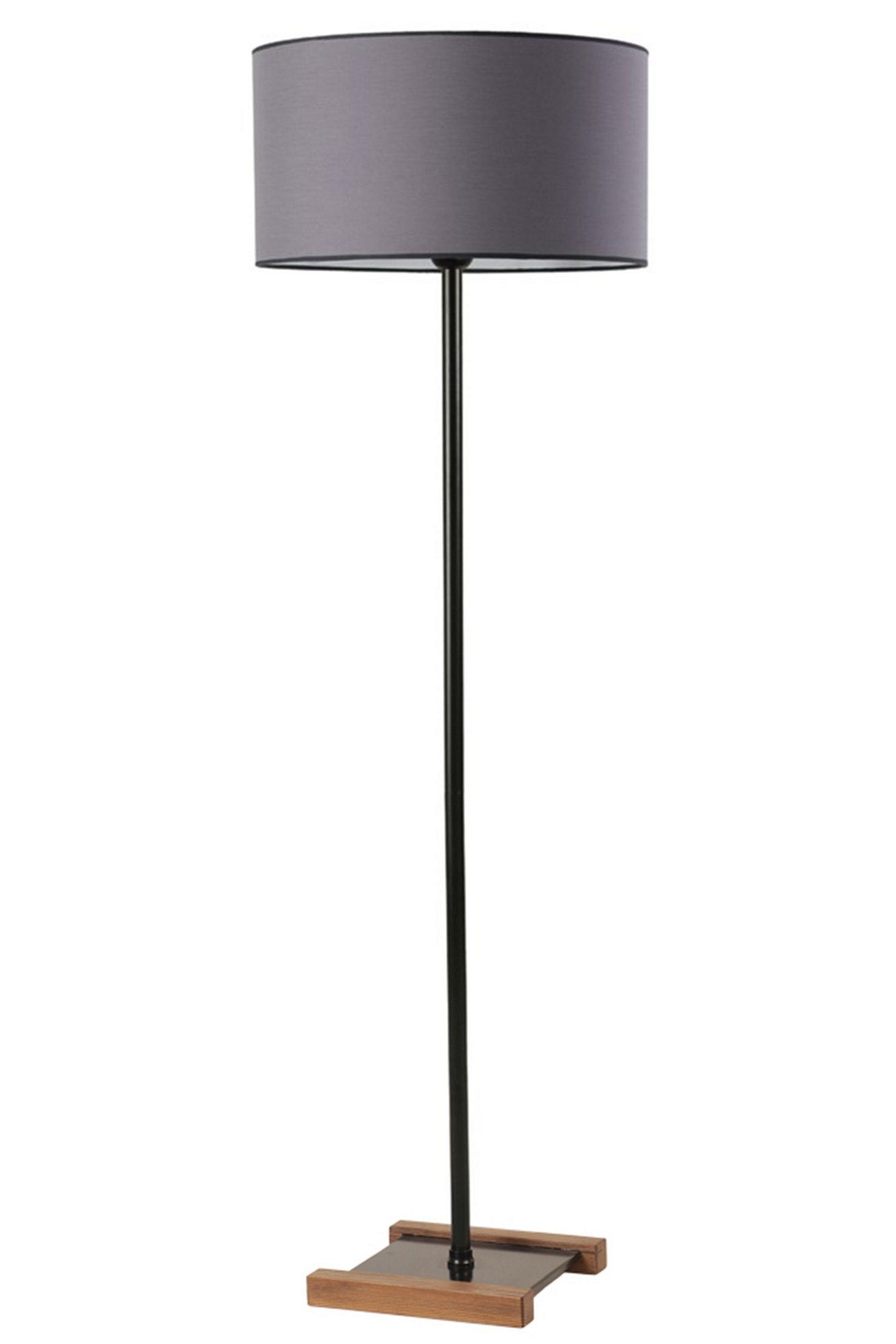 Opviq Stehlampe Lun, Schwarz,Grau, 25 x 25 cm, Metallkörper