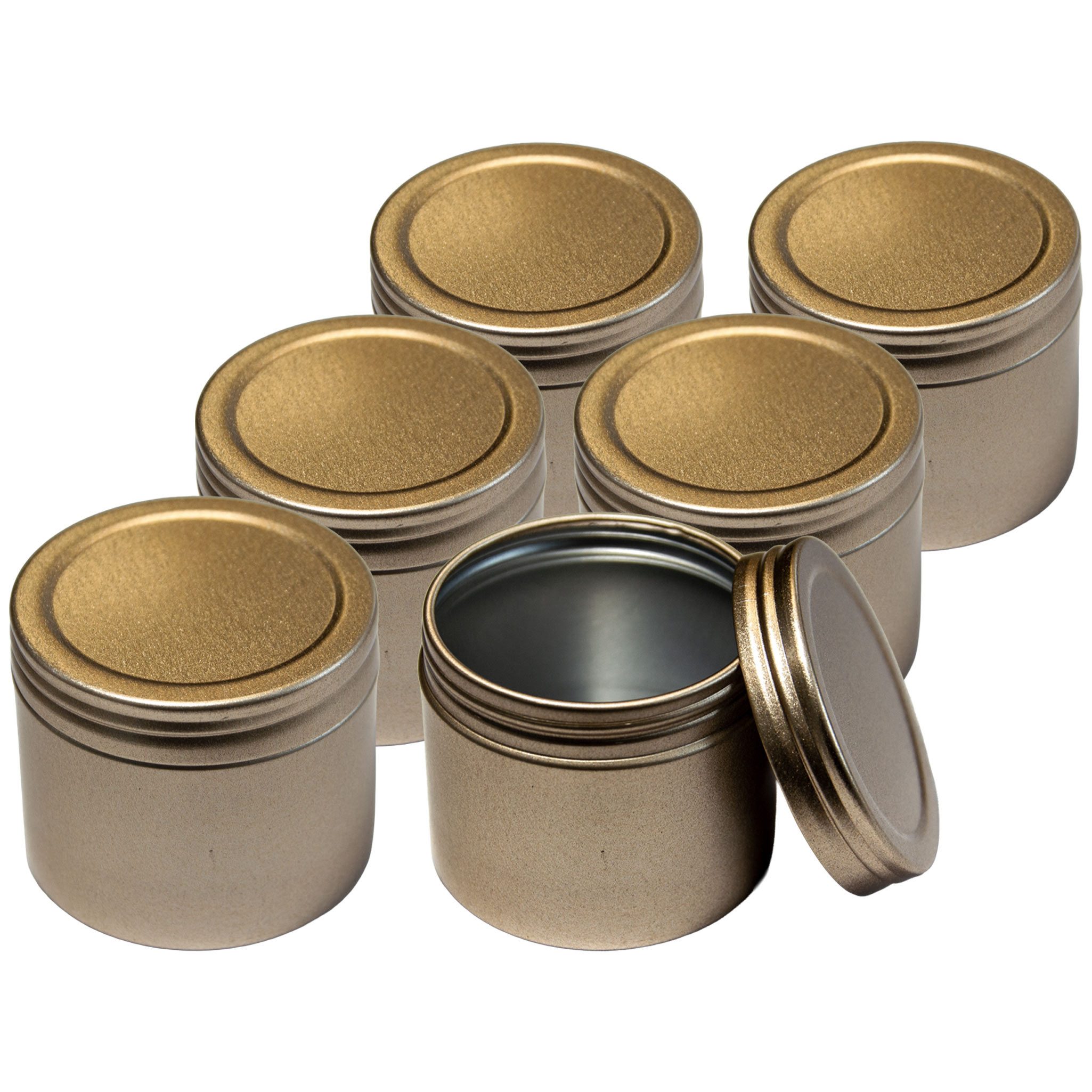 maDDma Dose 6 Dose aus Aluminium rund mit Deckel Metalldosen Behälter (6er Pack, 6 St), rund