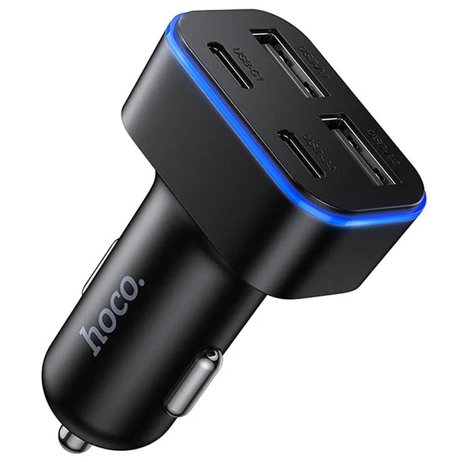 hoco. Z63 KFZ Ladegerät 4 Port USB A USB C Auto Smartphone-Ladegerät (3000 mA, Handy KFZ Ladegerät 4 Port USB A USB C Auto Schnell Ladeadapter)