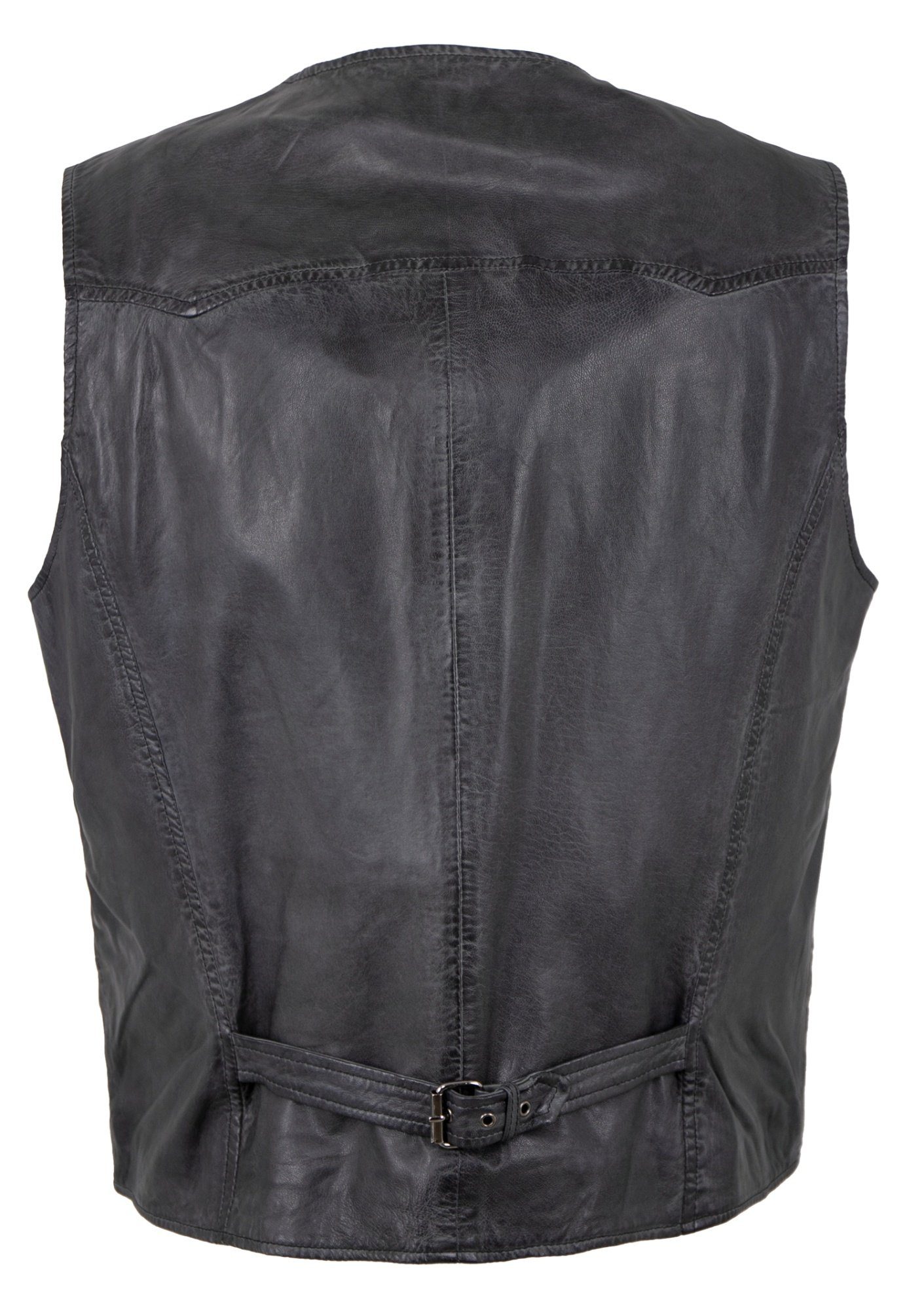 Maddox Lederweste Emilio Maddox - Herren Lederweste Weste Lammnappa anthraz günstig online kaufen