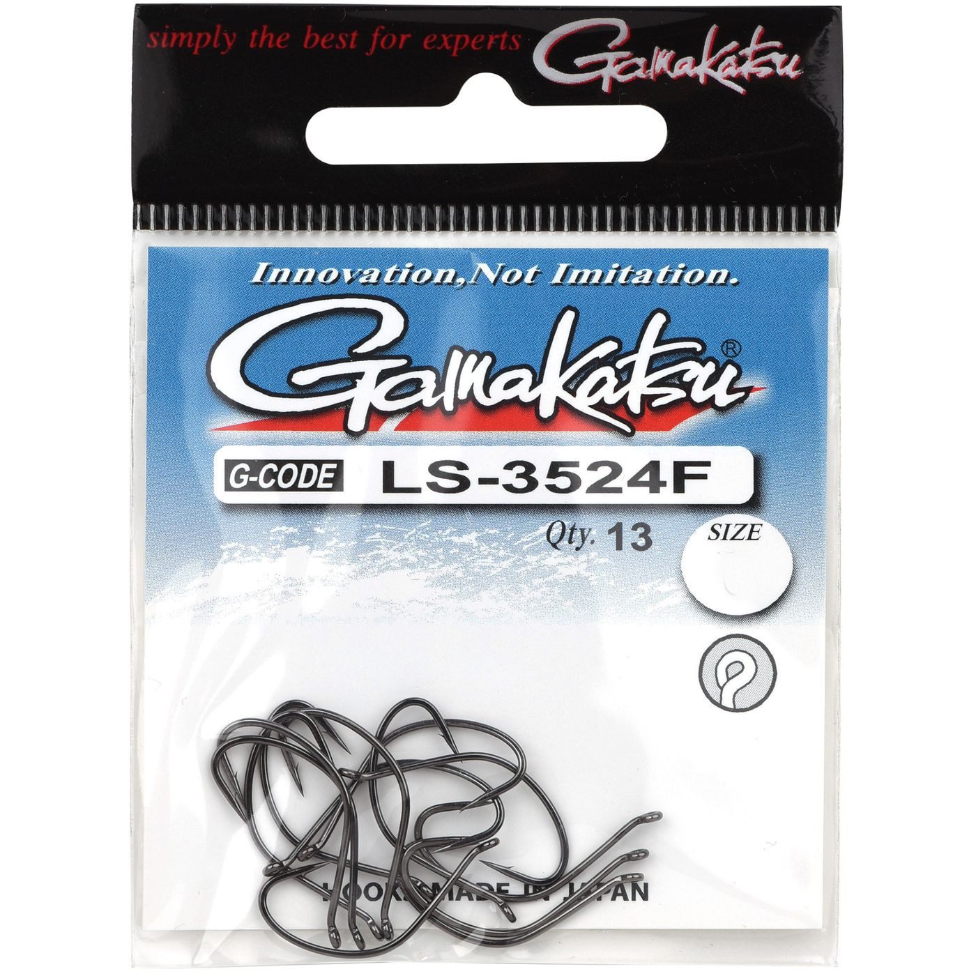 Gamakatsu Stipphaken Gamakatsu LS-3524F N/L New Label Eyed Hooks Black - 13 Angelhaken