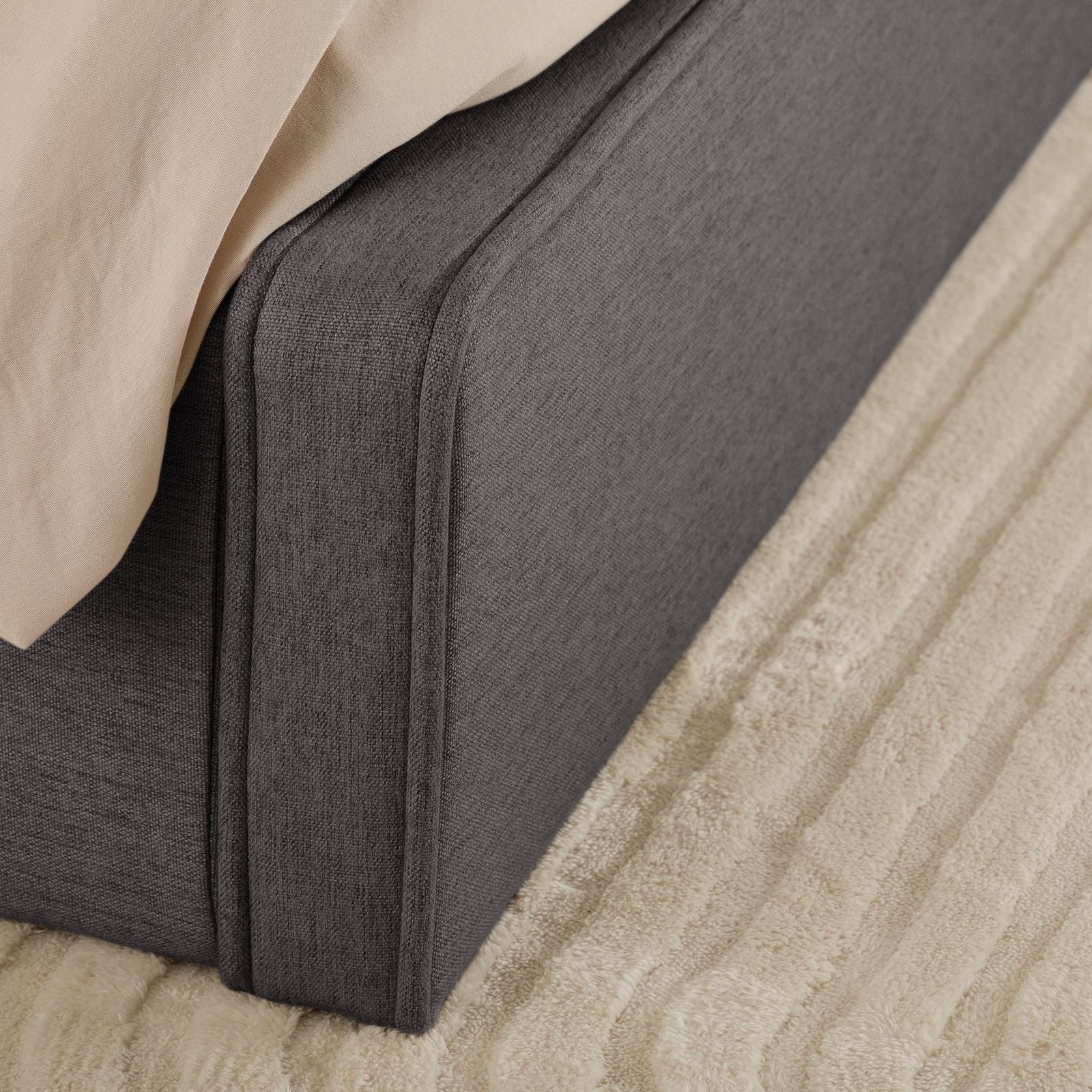IDIMEX Polsterbett MARINI, Bett 140x200 cm mit Lattenrost Doppelbett mit Kopfteil- dunkelgrau