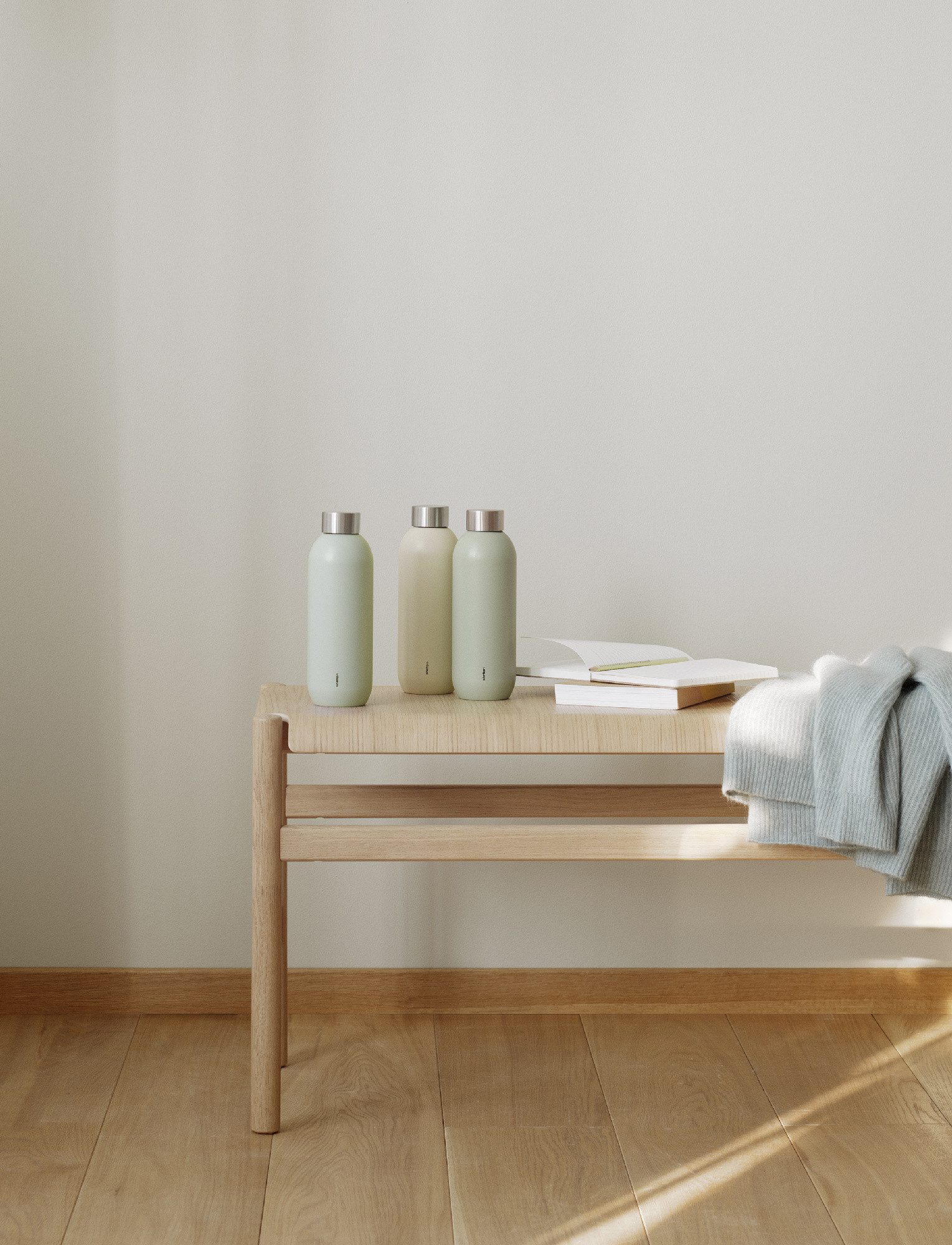 Stelton Thermobecher Stelton Keep Cool Isolierflasche 600 ml, Edelstahl, pulverlackiert,PP Kunststoff,Silikone