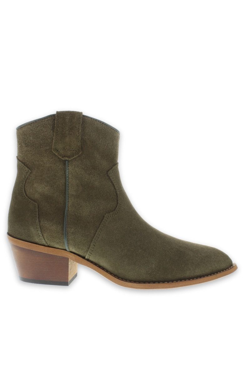 XAVER LUIS Schuhmanufaktur Western Boots - MYRA - Kalbvelour stone Stiefelette