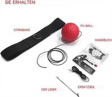 RefinedFlare Lernspielzeug Modifizierter Box-Reflexball, verstellbares Stirnband, Reaktionsball (1-St., Fitness-Reflextraining (mit Ersatz-Seileinfädler), Bungee-Seil für Boxtraining, Mixed Martial Arts