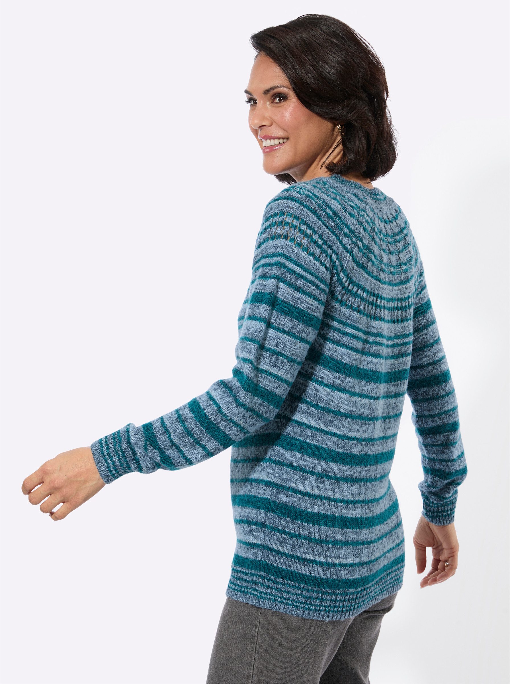 Witt Strickpullover Rundhals-Pullover Langarm Mustermix gestrickt
