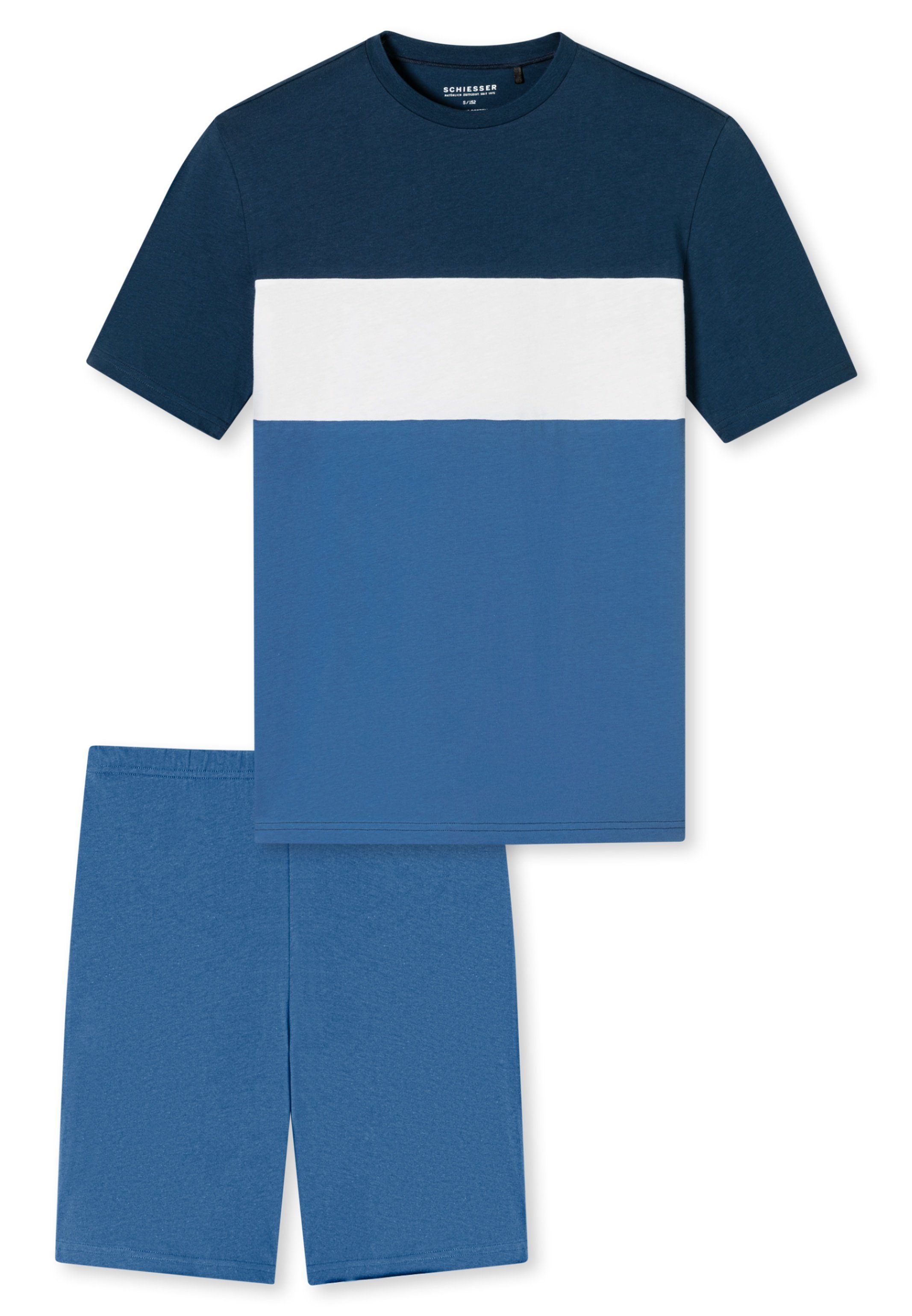 Schiesser Pyjama Organic Cotton (Set, 2 tlg) Schlafanzug - Baumwolle - Atmungsaktiv