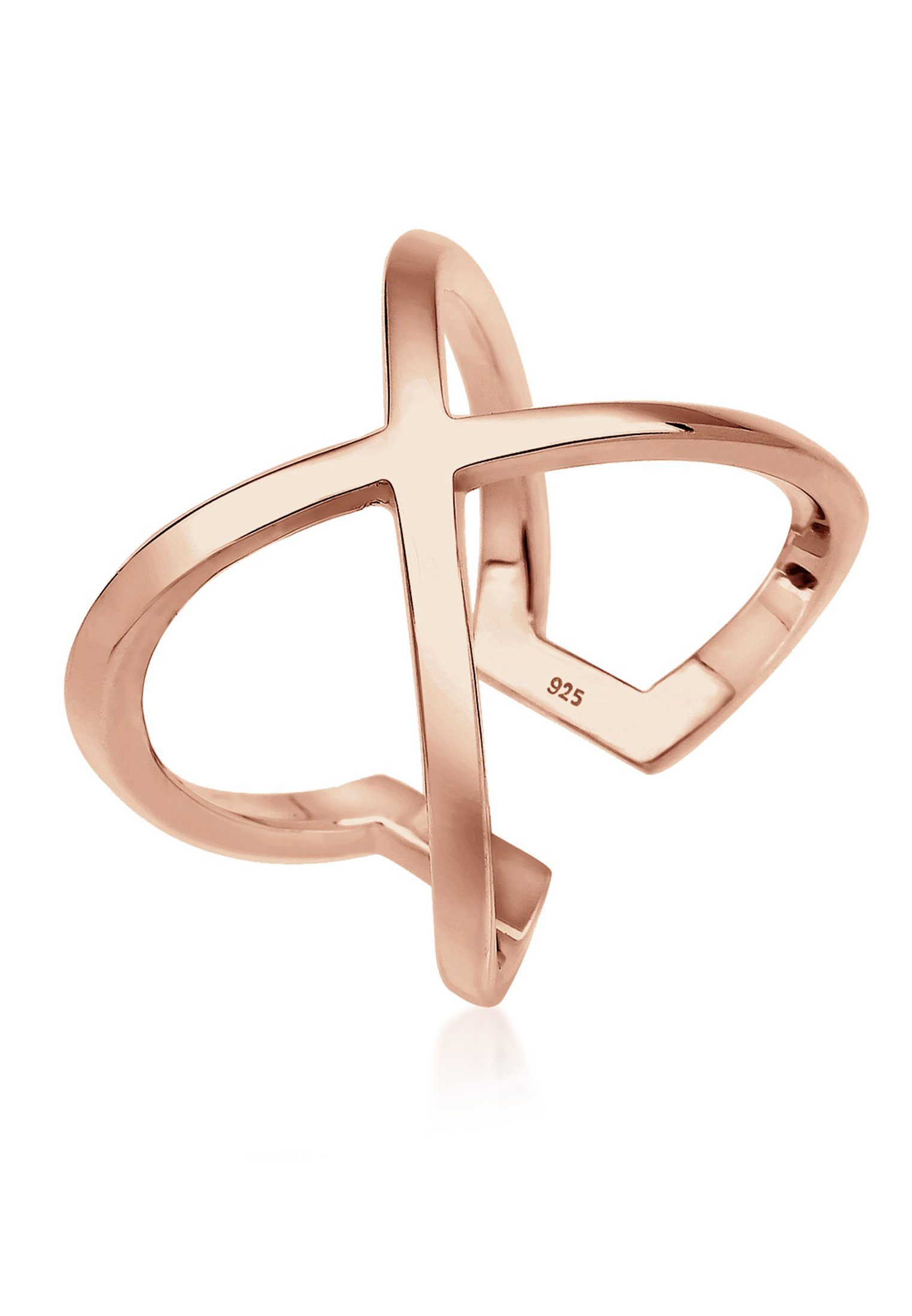 Elli Fingerring Kreuz verstellbar 925 Sterling Silber, Kreuz