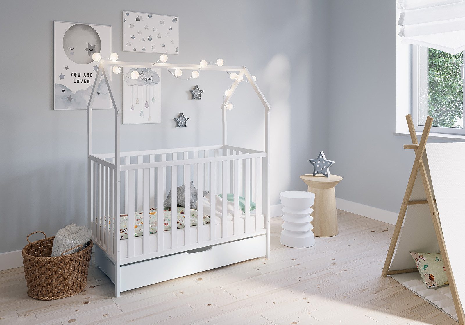 FabiMax Kinderbett Hausbett Schlafmütze 120x60, weiß günstig online kaufen