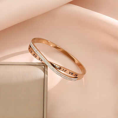 LENBEST Armkette Rose vergoldetes gekreuztes X-Armband mit Diamanten (1-tlg)