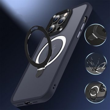 CoolGadget Handyhülle Hybrid Luxury Handy Case für iPhone 15 Pro 6,1 Zoll, Hülle Massiv Metallring aufklappbar Schutzhülle für Magsafe Zubehör