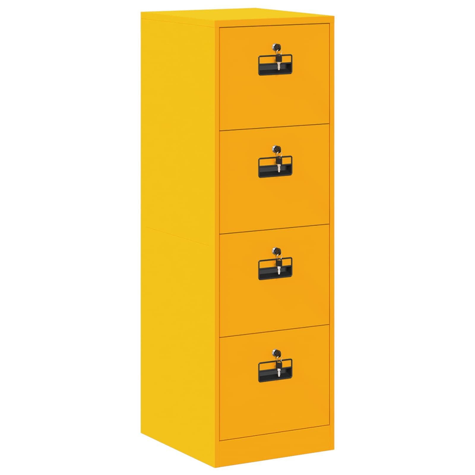 vidaXL Aktenschrank 44 x 50 x 139 cm Aktenschrank mit Schubladen 2er Set Senfgelb 44x50x10