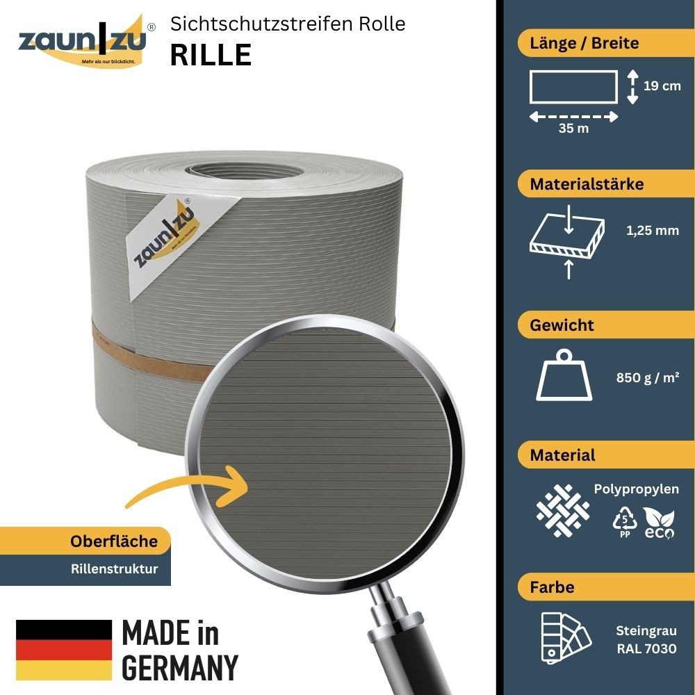 zaunzu Sichtschutzstreifen Rille für Doppelstabmatten Zaunblende günstig online kaufen