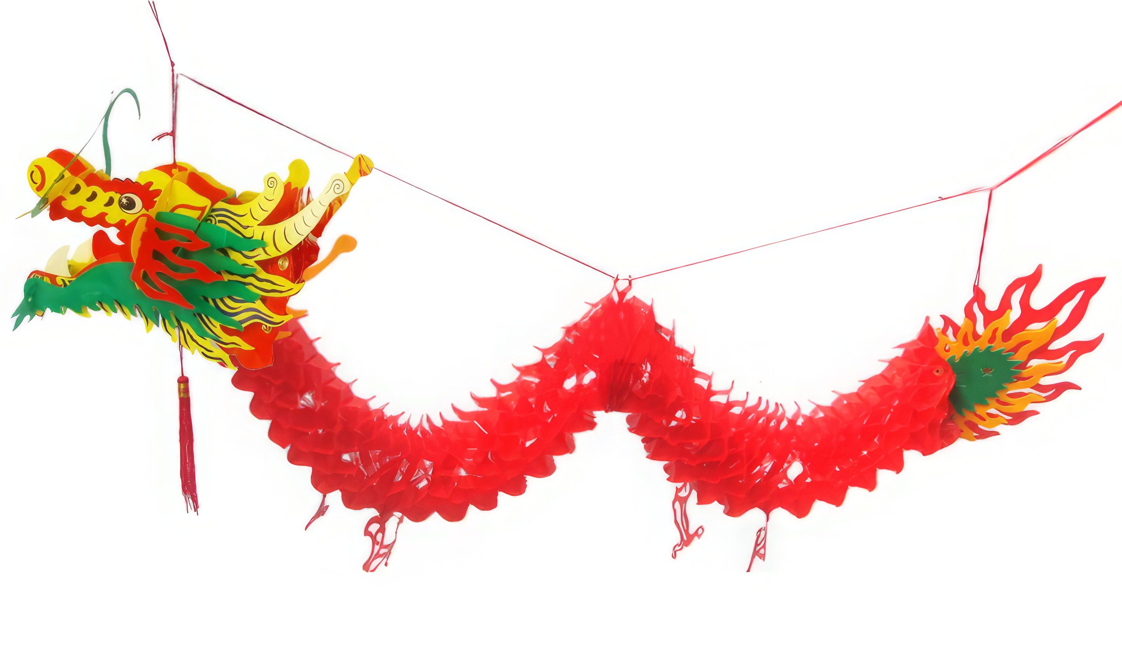 Yudu Hängedekoration Deko Drache Glücksbringer Fengshui 100 cm