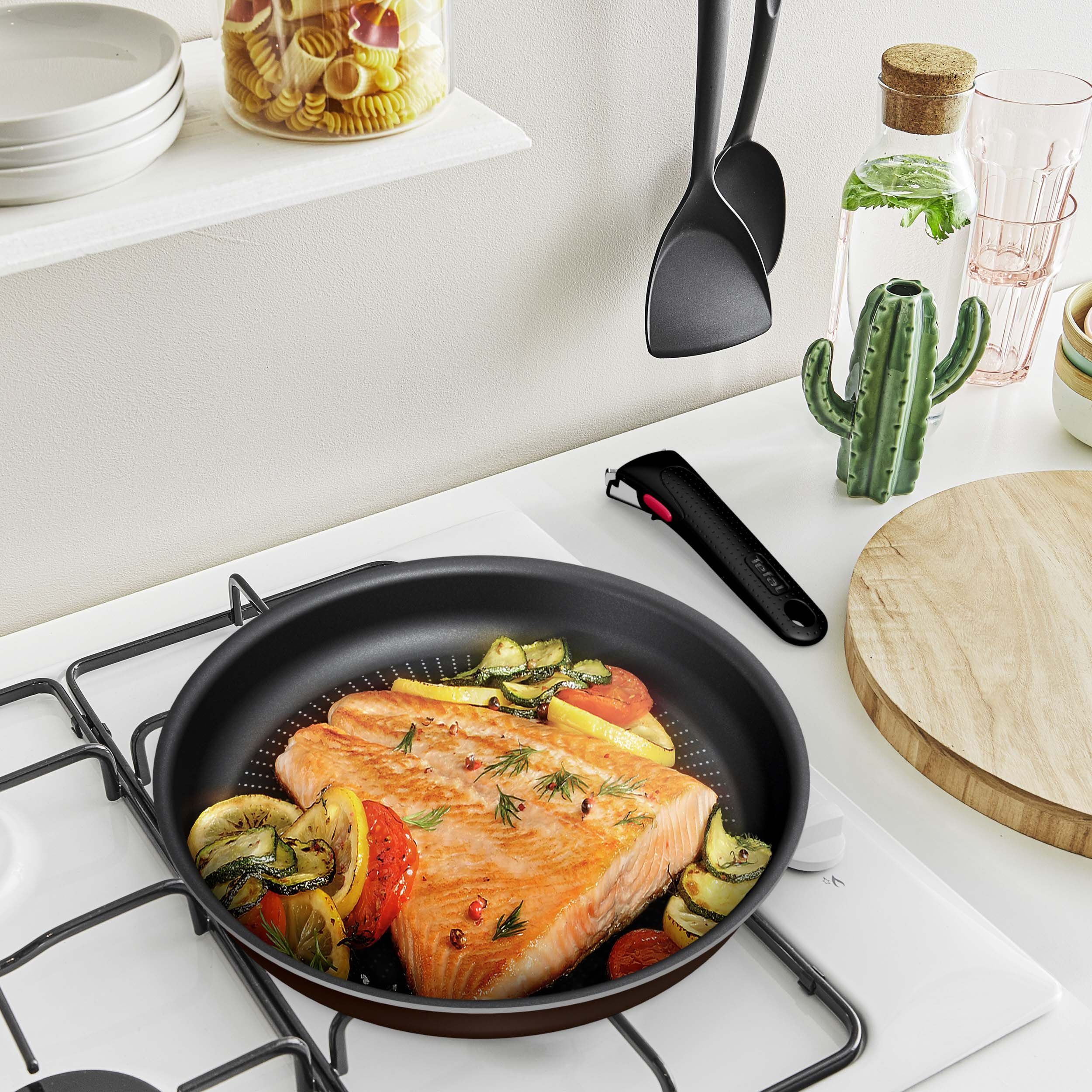 Tefal Pfannen-Set Ingenio XL Force, Aluminium Griff, 3-tlg), abnehmbarer Antihaft, (Set, Thermo-Signal, Herdarten, Induktion alle