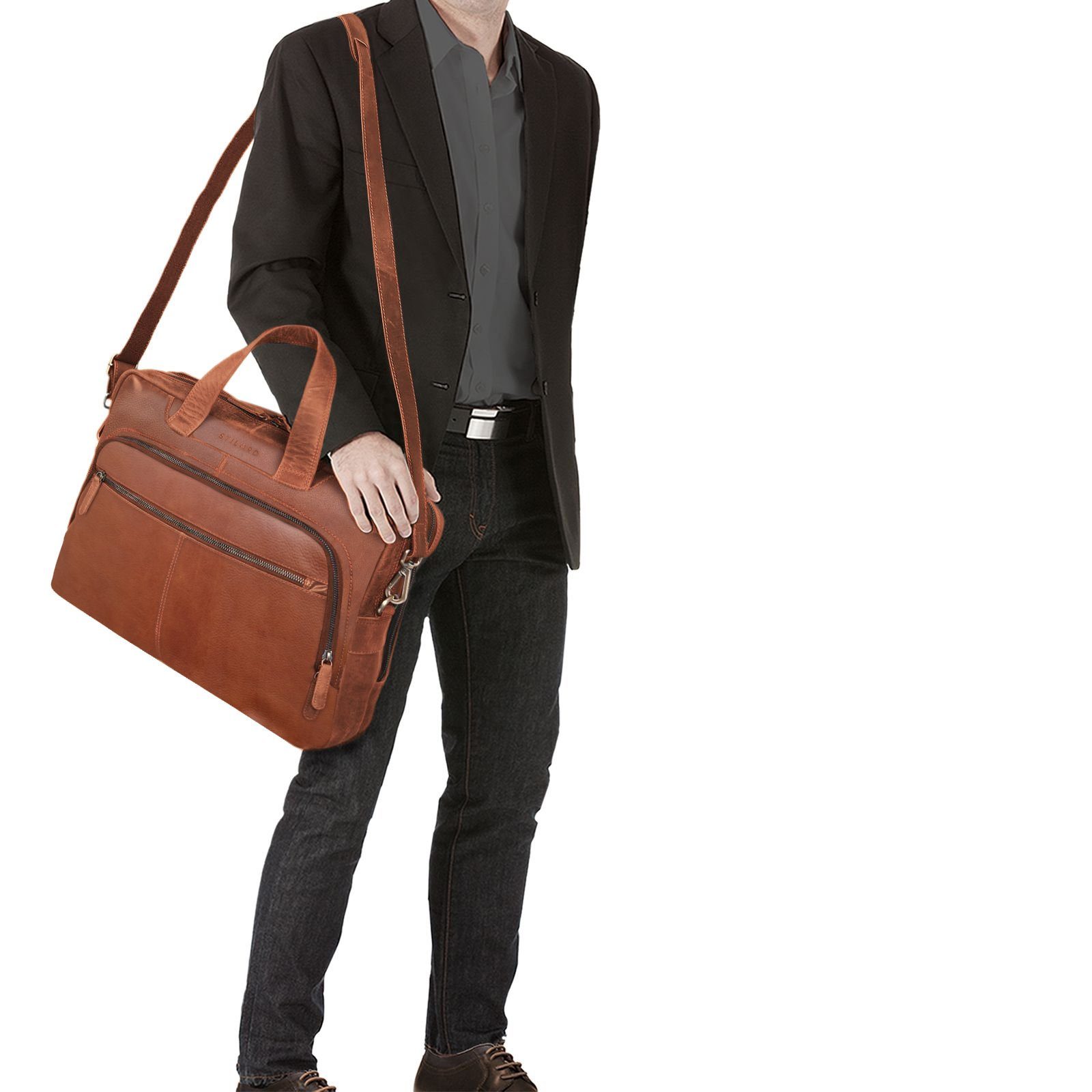 STILORD Laptoptasche "Lias" Umhängetasche Leder groß günstig online kaufen