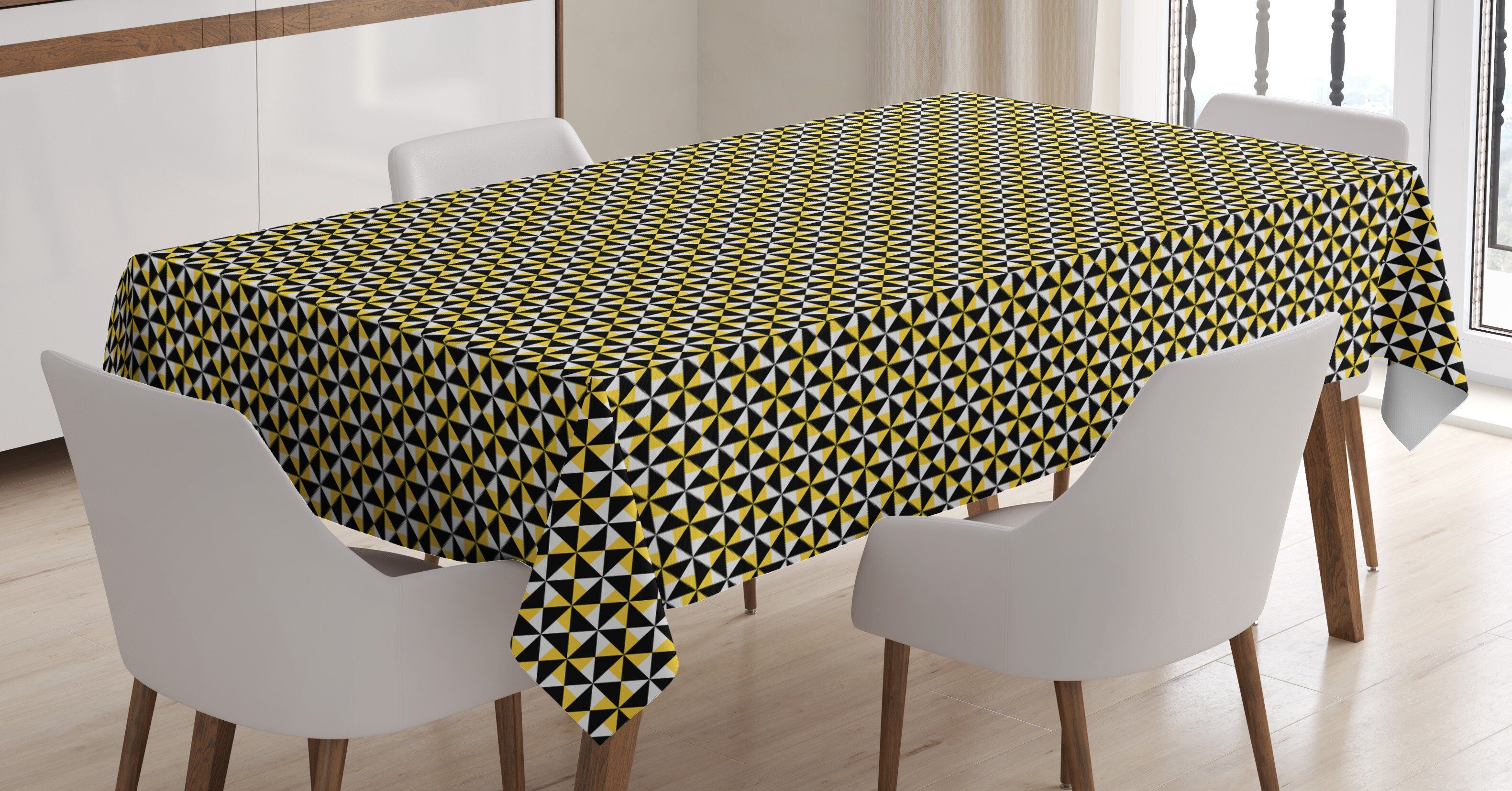 Tischdecke Außen den Abakuhaus geeignet Bicolor Panne Waschbar Bereich Farbfest Klare geometrische Farben, Für Abstrakte