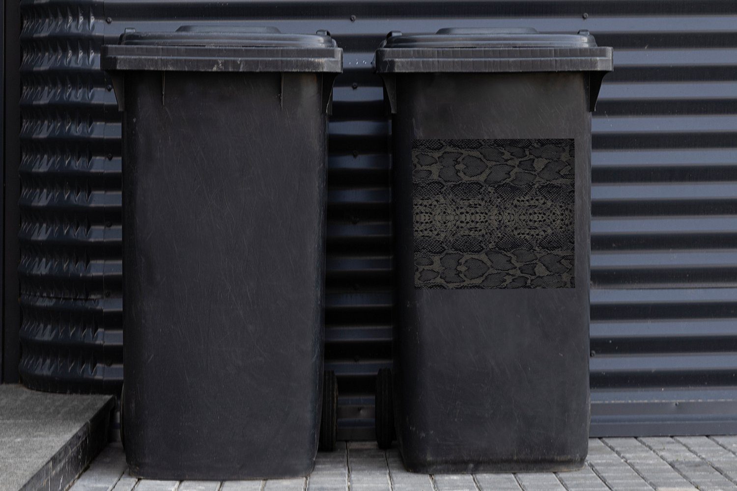 Mülleimer-aufkleber, Abfalbehälter MuchoWow Container, - St), (1 Sticker, Leder Tierhaut Textur Mülltonne, - Wandsticker