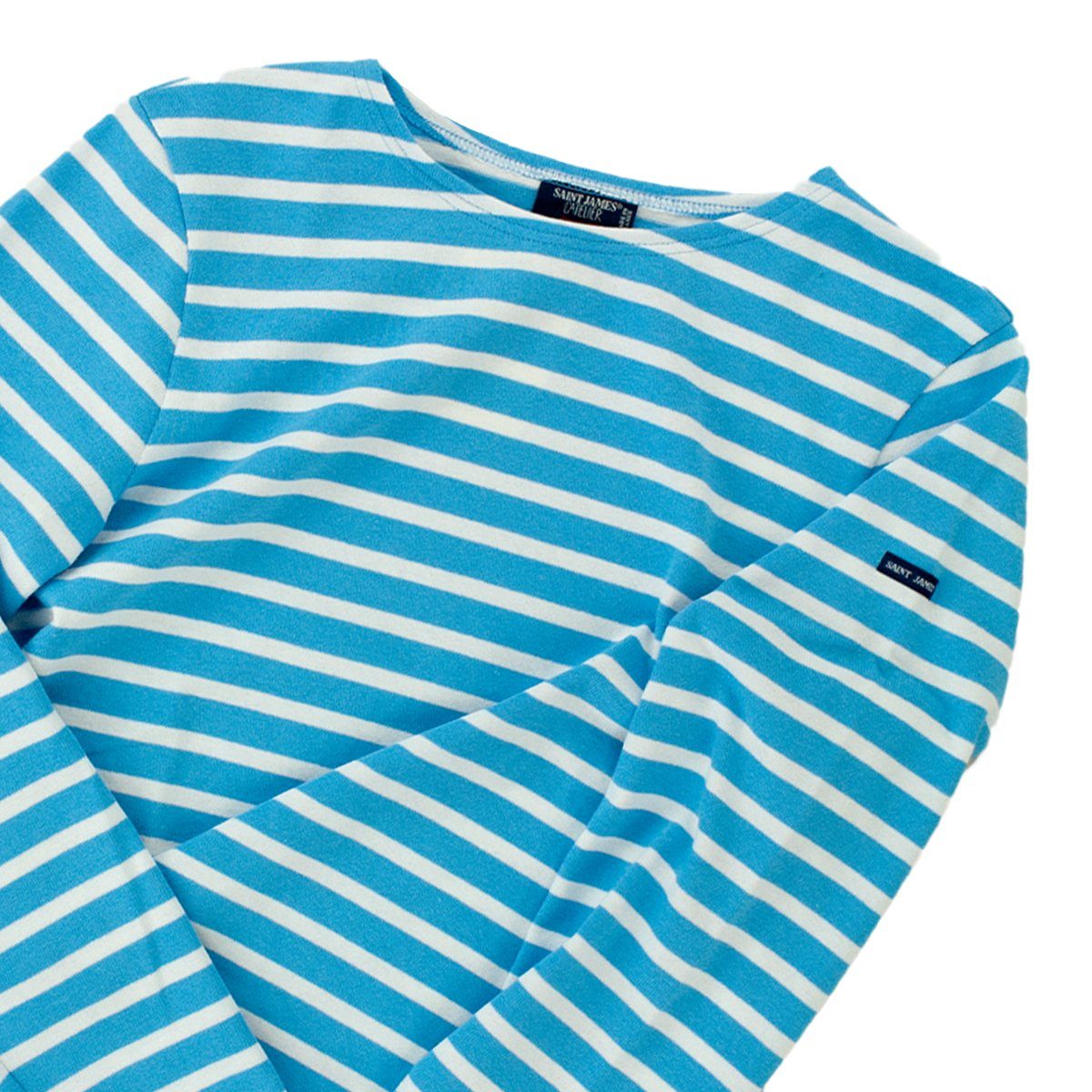 Meridien Langarmshirt Shirt Unisex Baumwolle Modern James aus kardierter Saint 6870 Streifen PoemeNeige(-S) mit