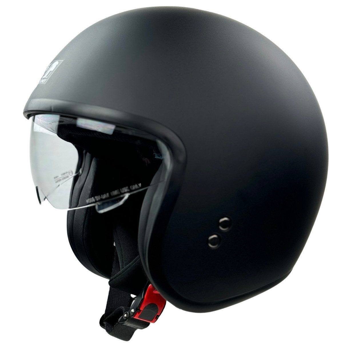 RÖMER HELME Motorradhelm RR10701 - Jethelm mit Sonnenvisier + gratis klarem Visier, mattschwarz, Sonnenblende & klares Visier auswechselbar