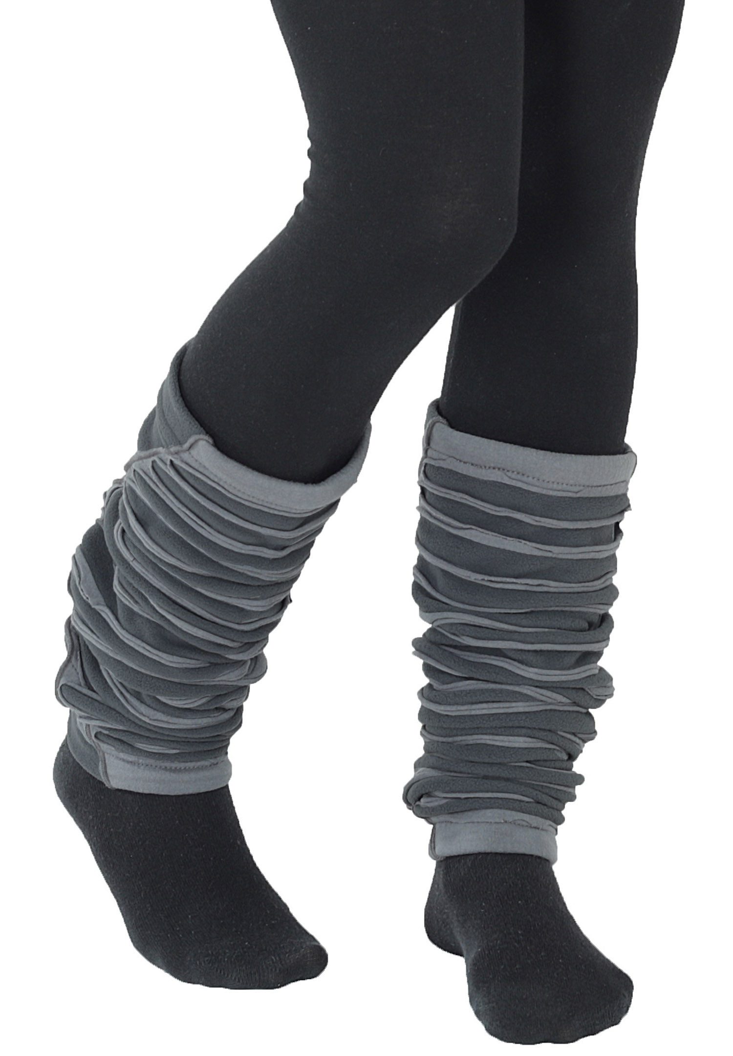 PUREWONDER Beinstulpen Stulpen aus Fleece und Jersey, Damen Beinstulpen LW2 Grau (1 Paar) Einheitsgröße