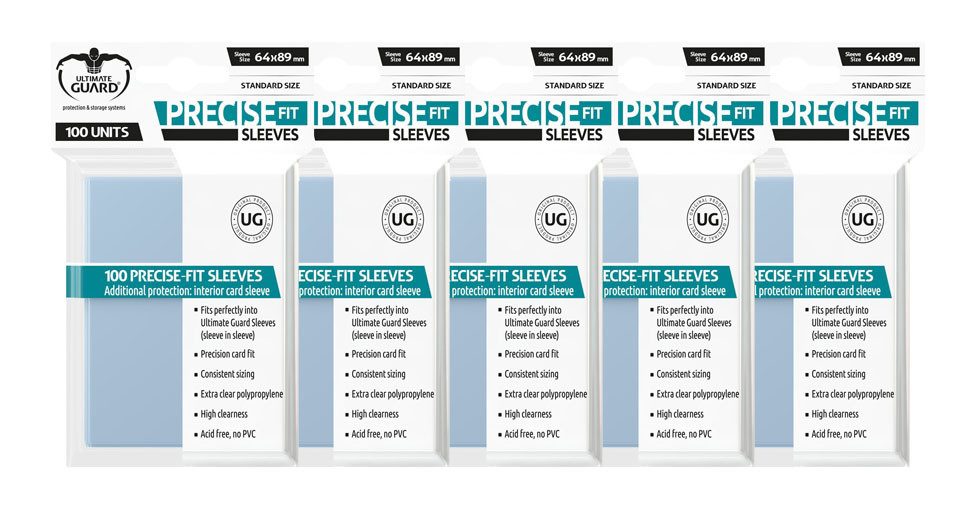 Ultimate Guard Sammelkarte 5x100 Precise-Fit Sleeves Standardgröße (64x89mm) - transparent