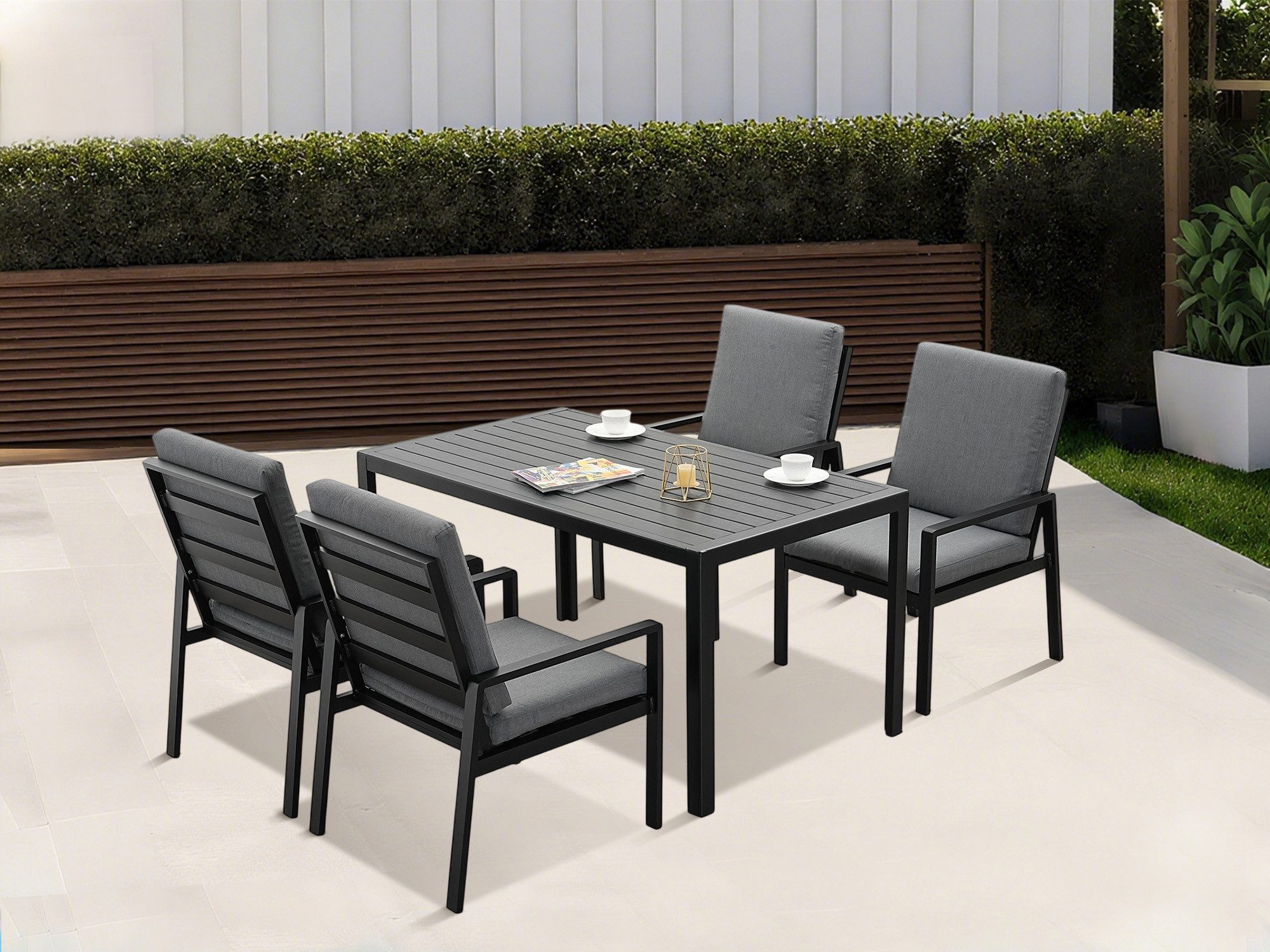 MeXo Gartenlounge-Set Gartenmöbel Set aus Aluminium, (Garten-Essgruppe für günstig online kaufen
