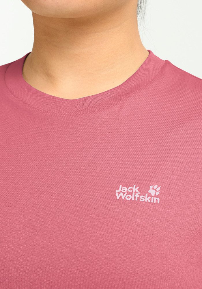 Jack Wolfskin T-Shirt ESSENTIAL T W Kurzarm, mit Rundhalsausschnitt, aus Baumwoll-Jersey