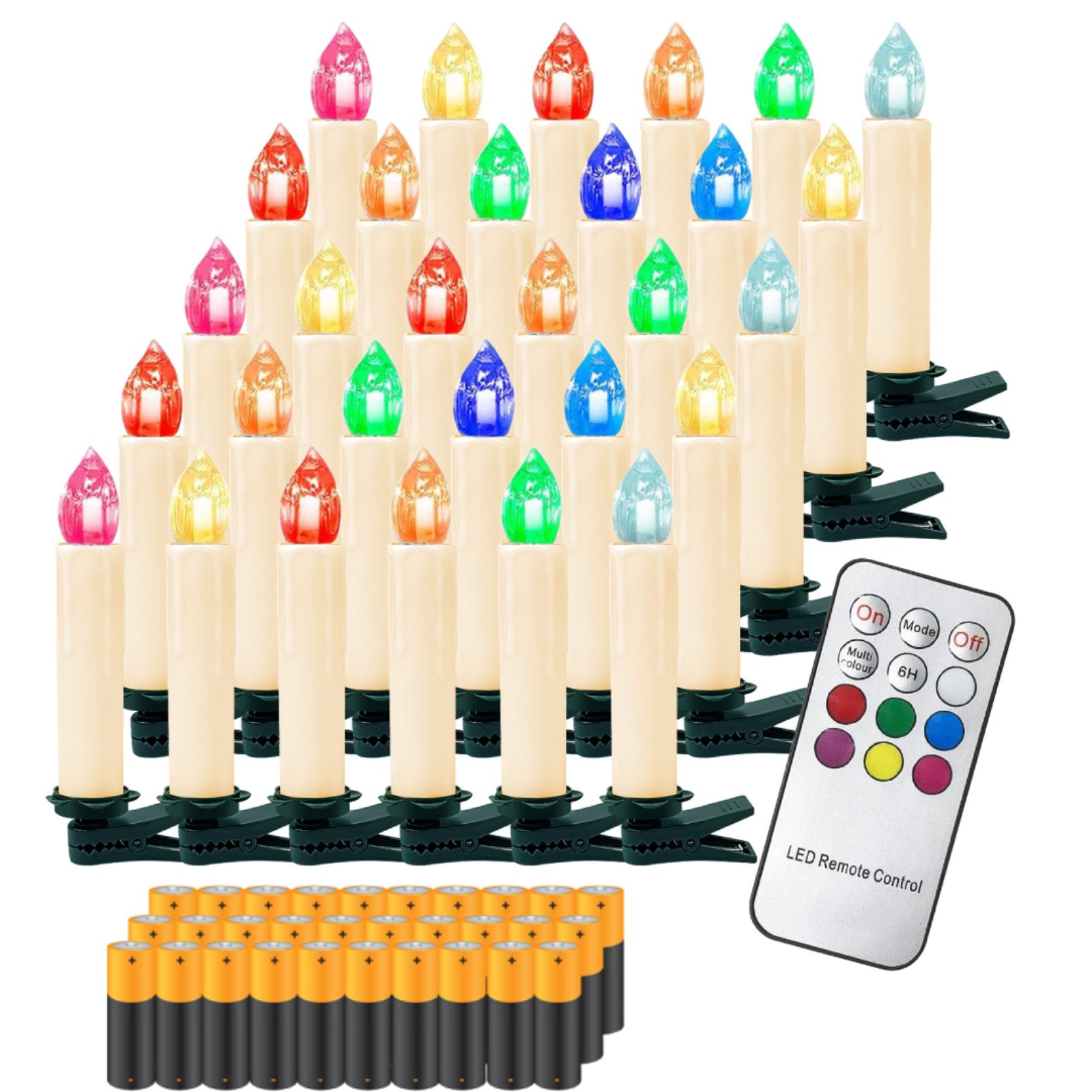 Gotoll LED-Christbaumkerzen CH030BT_W-NEW kabellose Weihnachtsbaumkerzen christbaumschmuck, LED Weihnachtsbaumkerzen Mit Batterie timer Fernbedienung