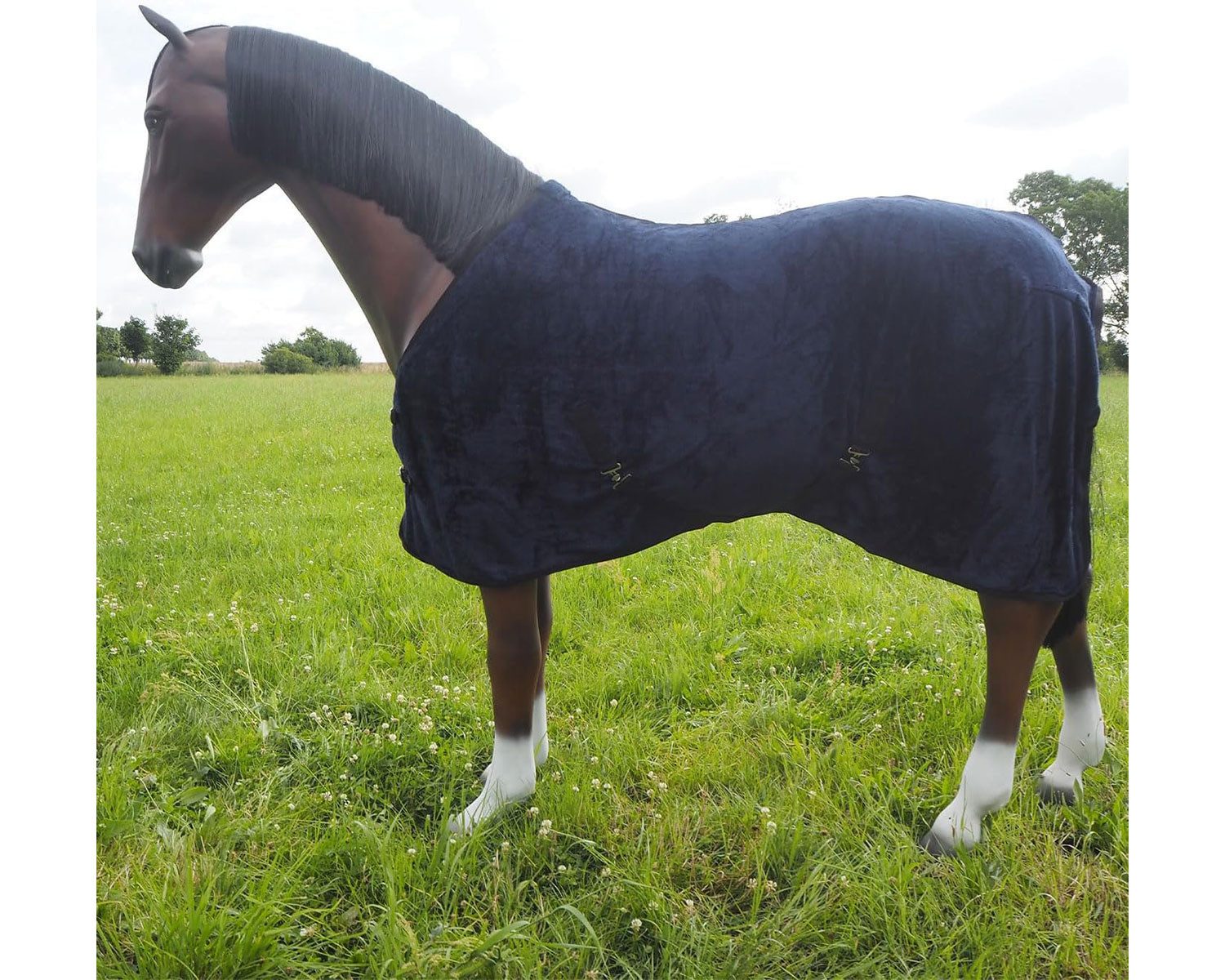 Brama-West Pferde-Abschwitzdecke Plüschdecke